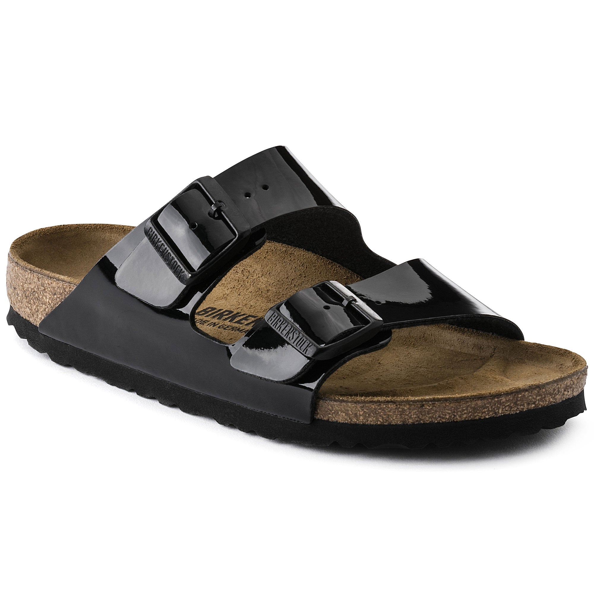 Birkenstock Arizona black patent Birko-Flor