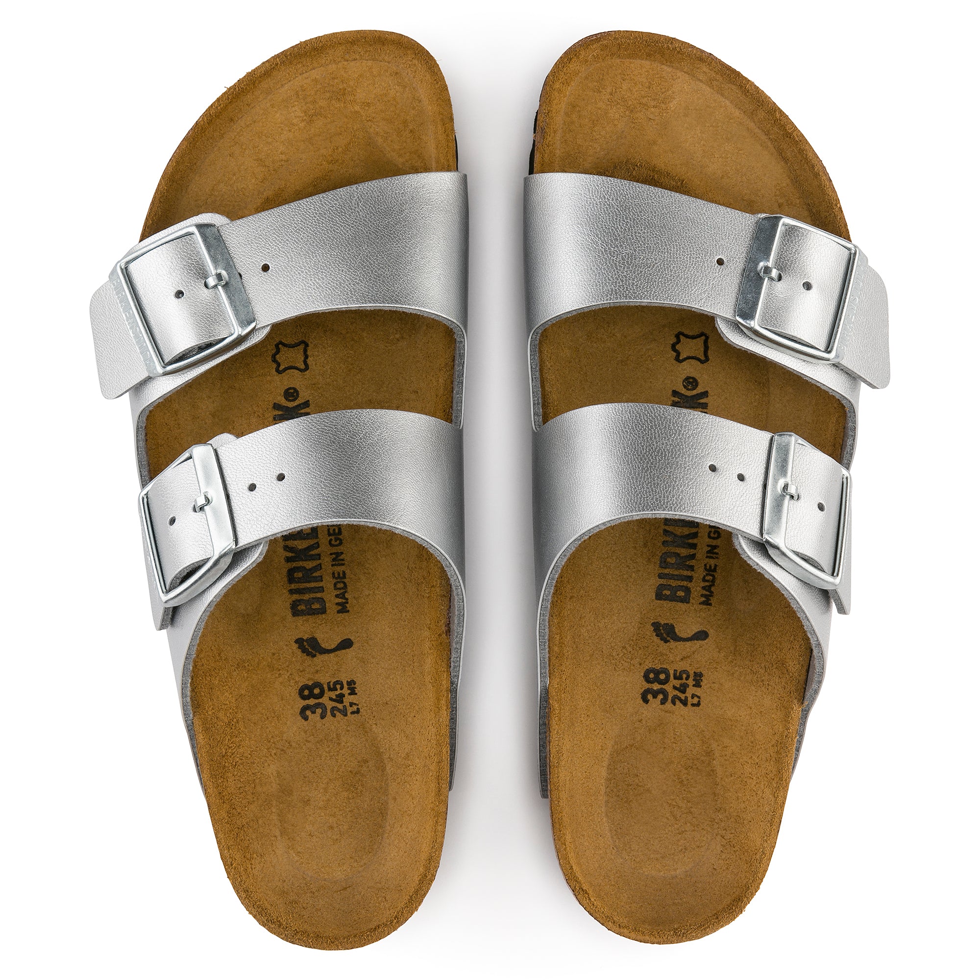 Birkenstock Arizona silver Birko-Flor
