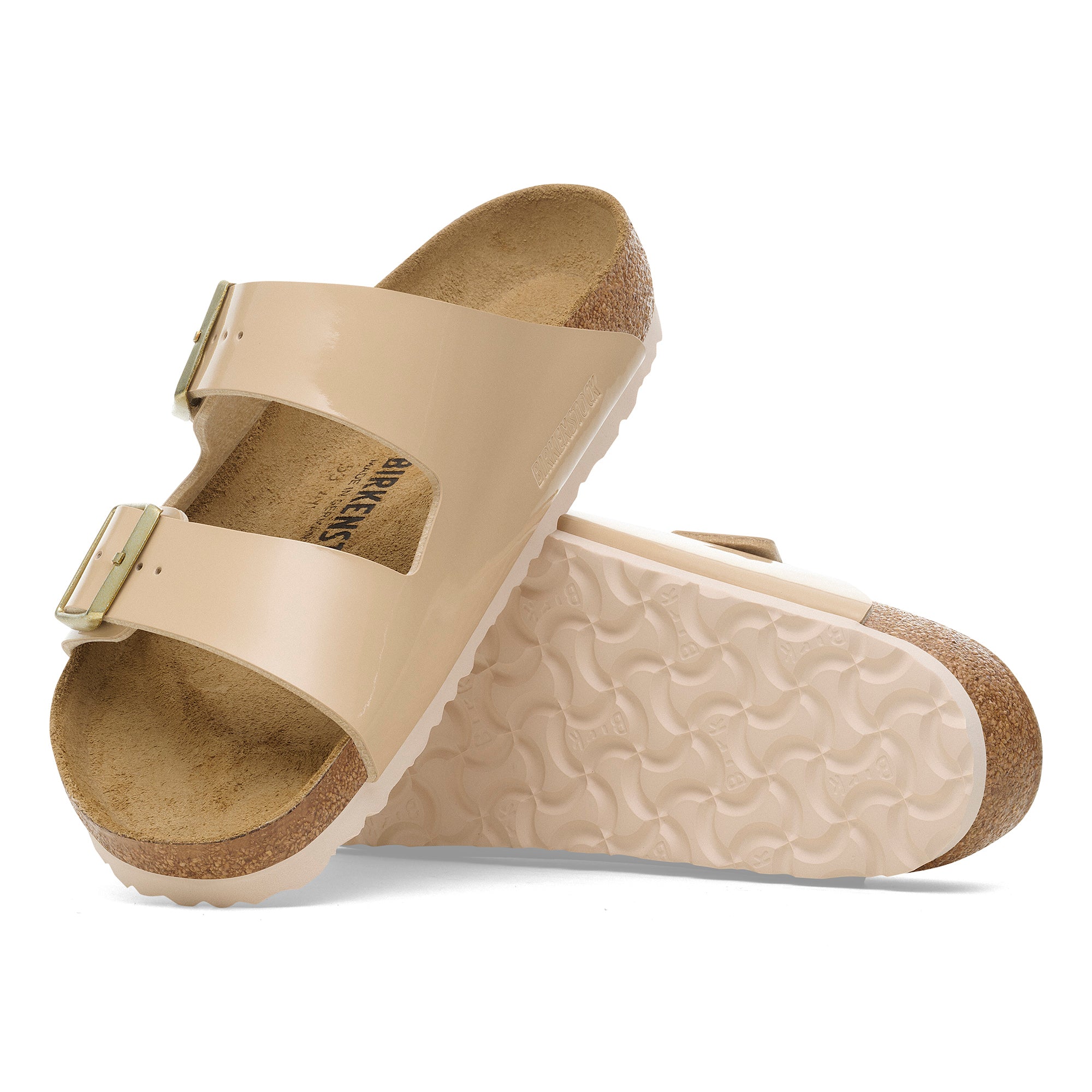 Birkenstock Arizona patent sand Birko-Flor