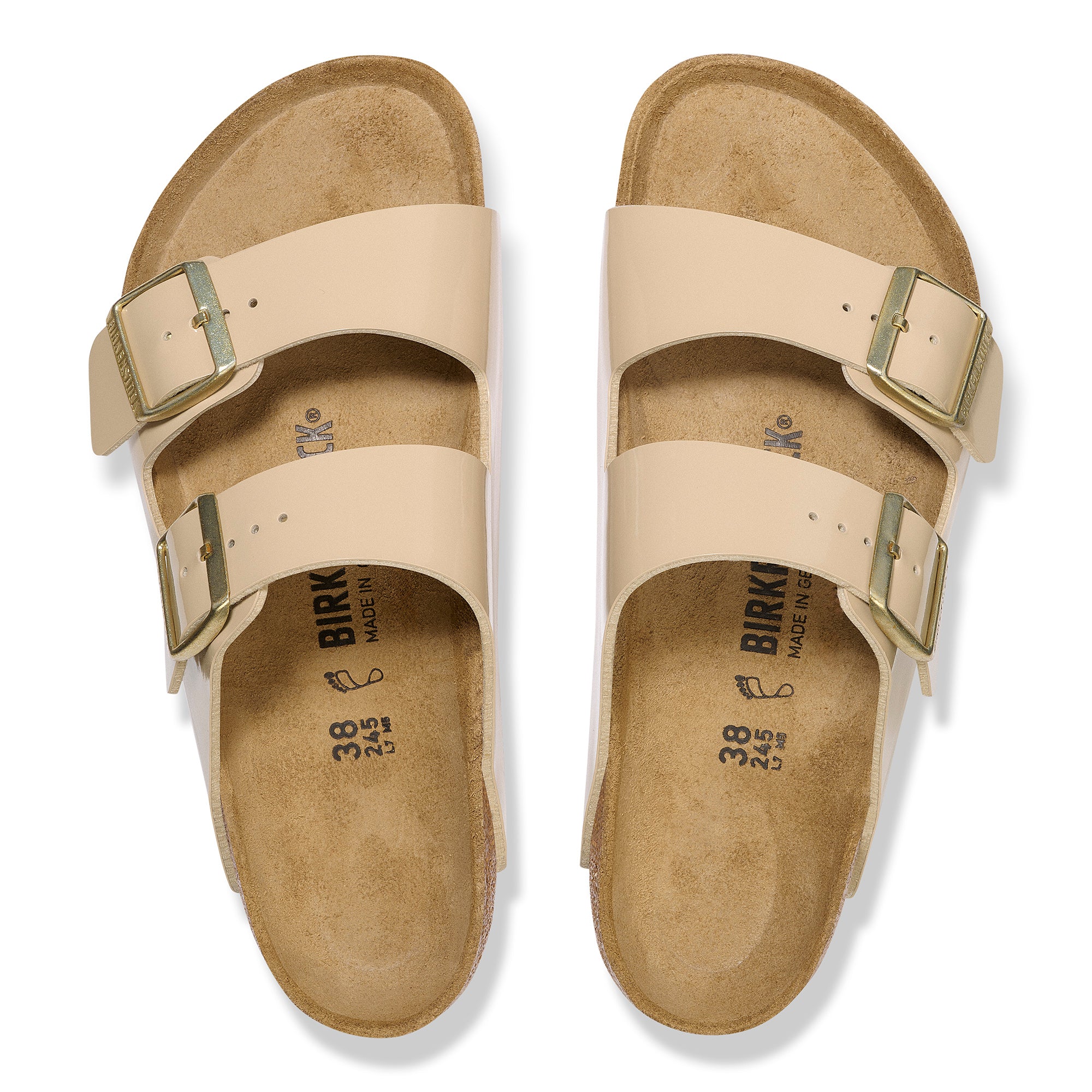 Birkenstock Arizona patent sand Birko-Flor