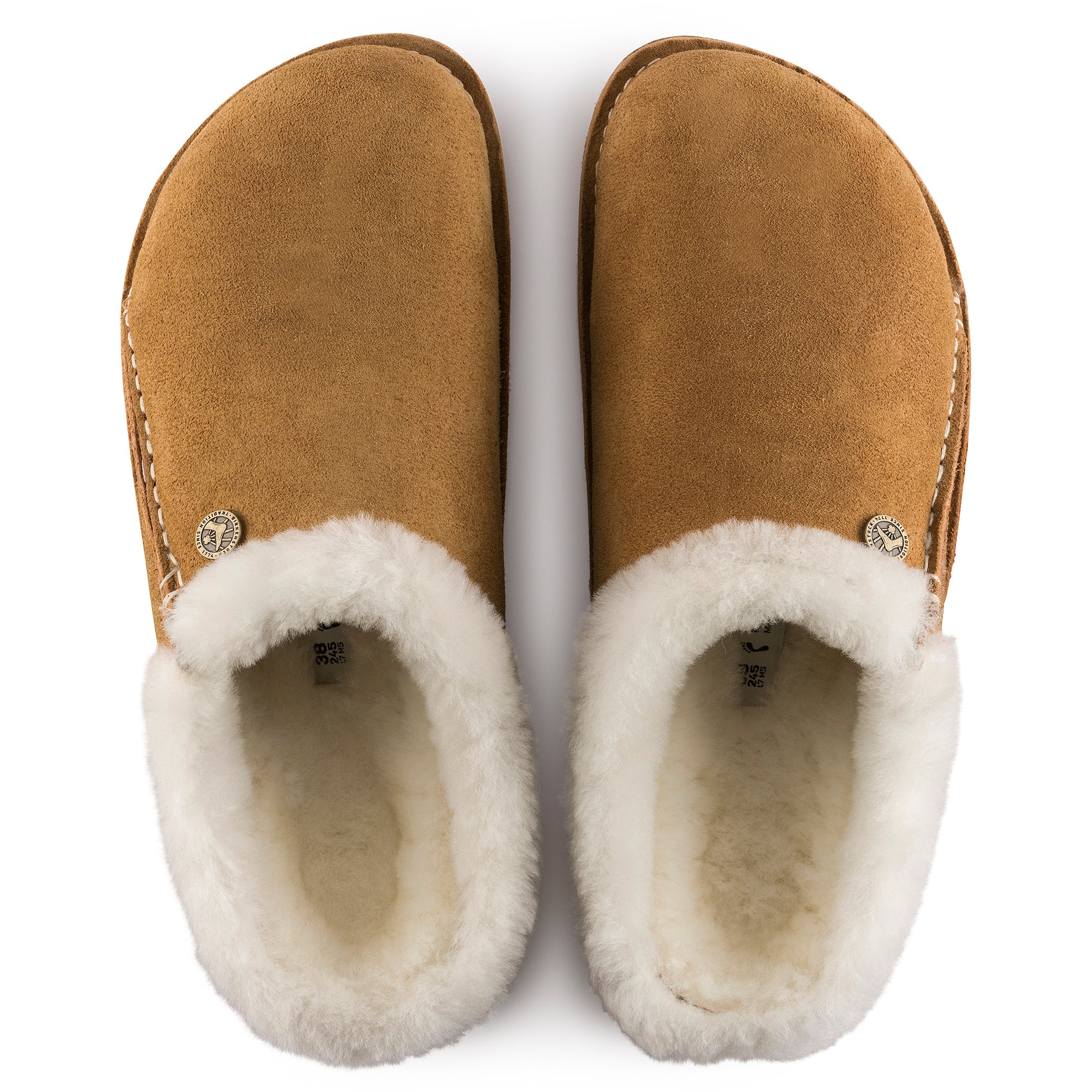 Birkenstock Zermatt Premium mink suede/natural shearling with EVA sole