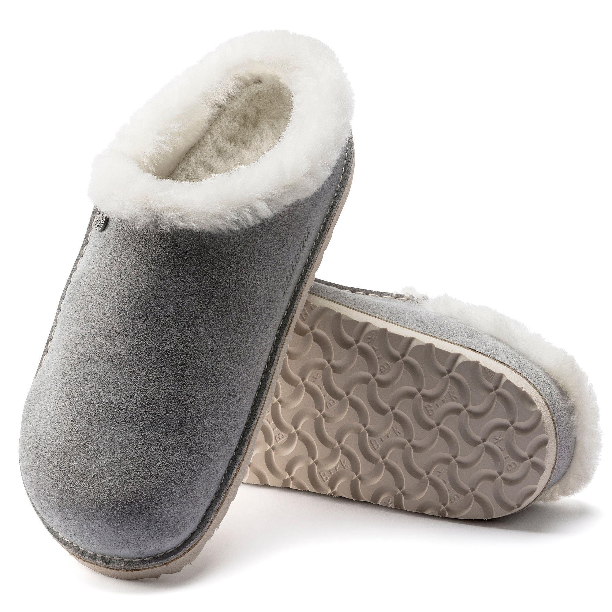Birkenstock Zermatt Premium stone coin suede/natural shearling with EVA sole