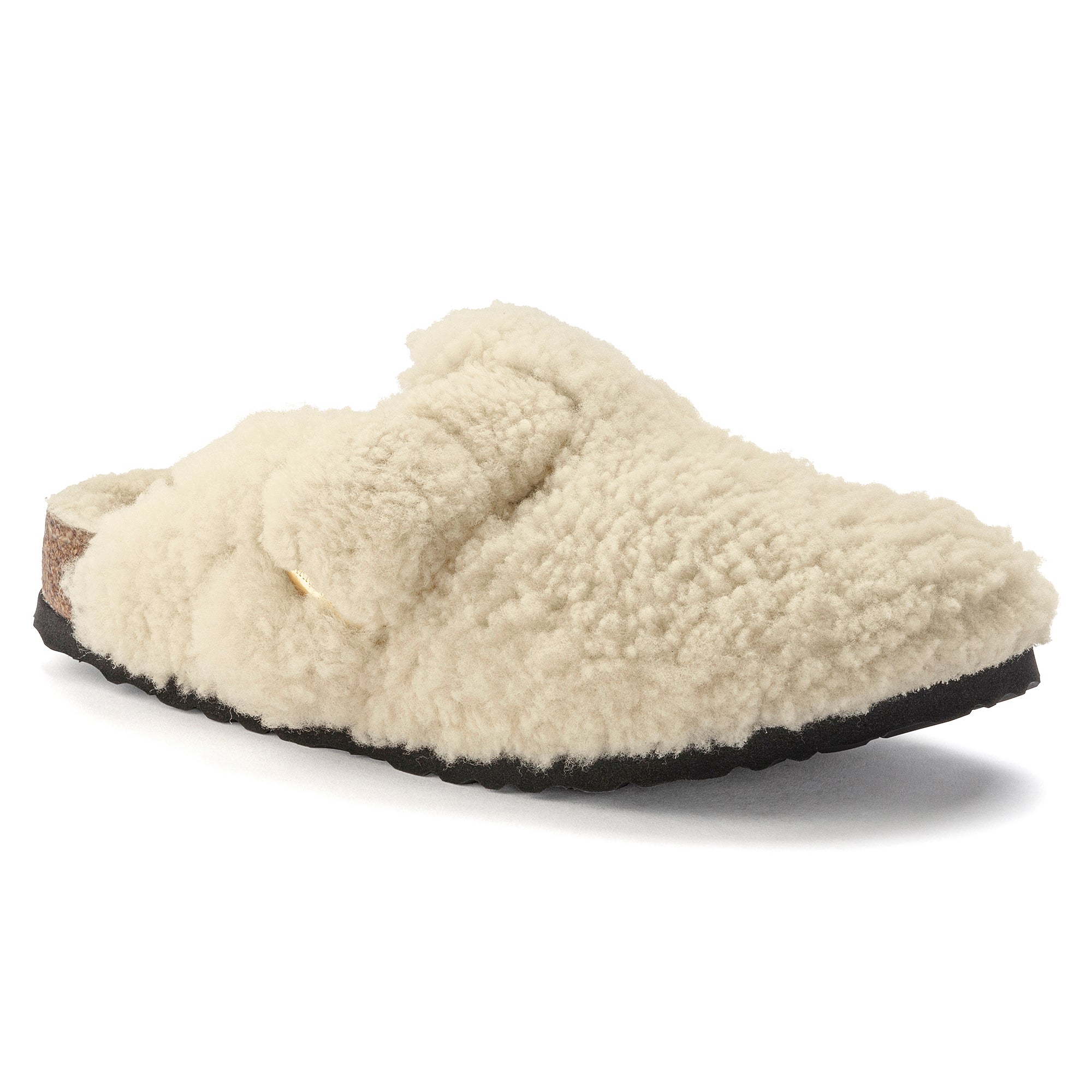 Birkenstock Boston Big Buckle Shearling teddy eggshell shearling