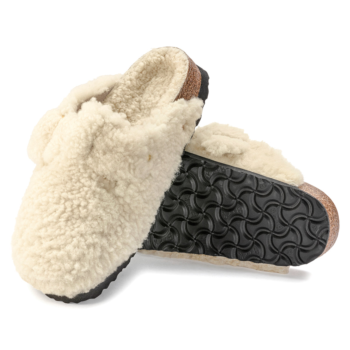 Birkenstock Boston Big Buckle Shearling teddy eggshell shearling
