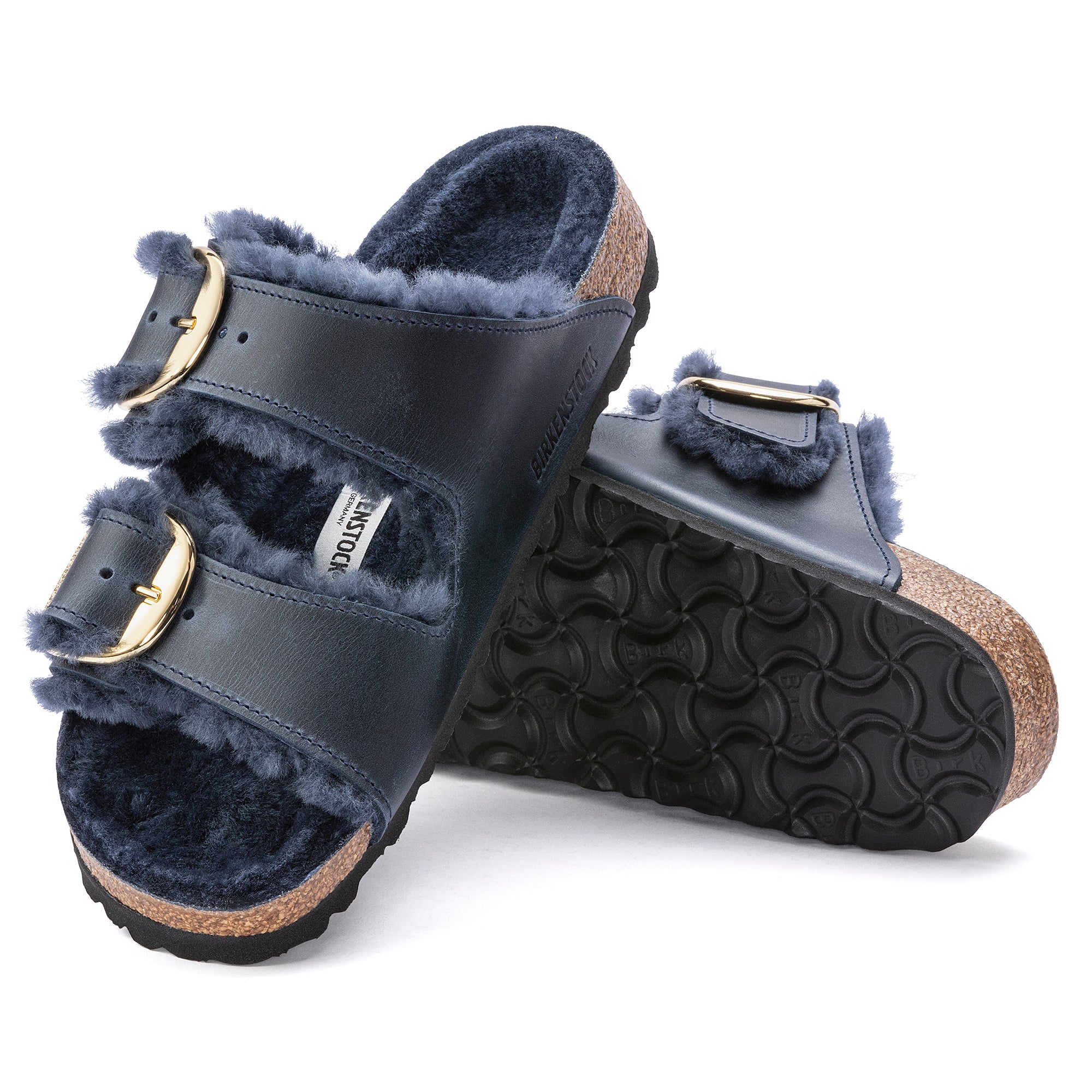 Birkenstock Arizona Big Buckle Shearling midnight oiled leather/midnight shearling