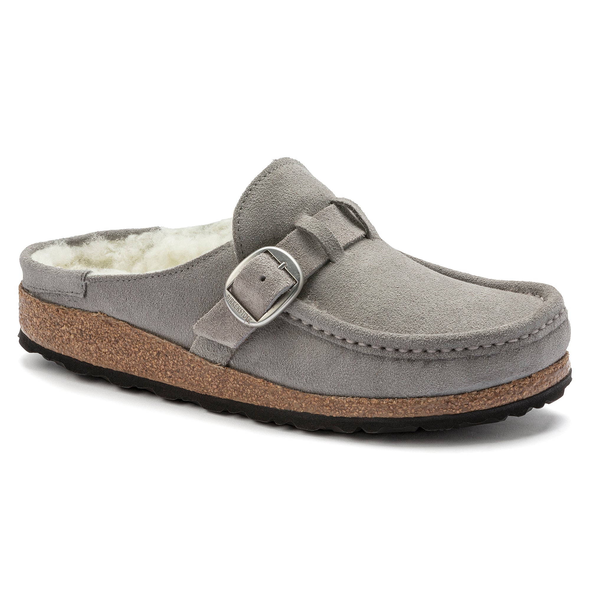 Birkenstock Buckley Shearling stone coin suede/natural shearling