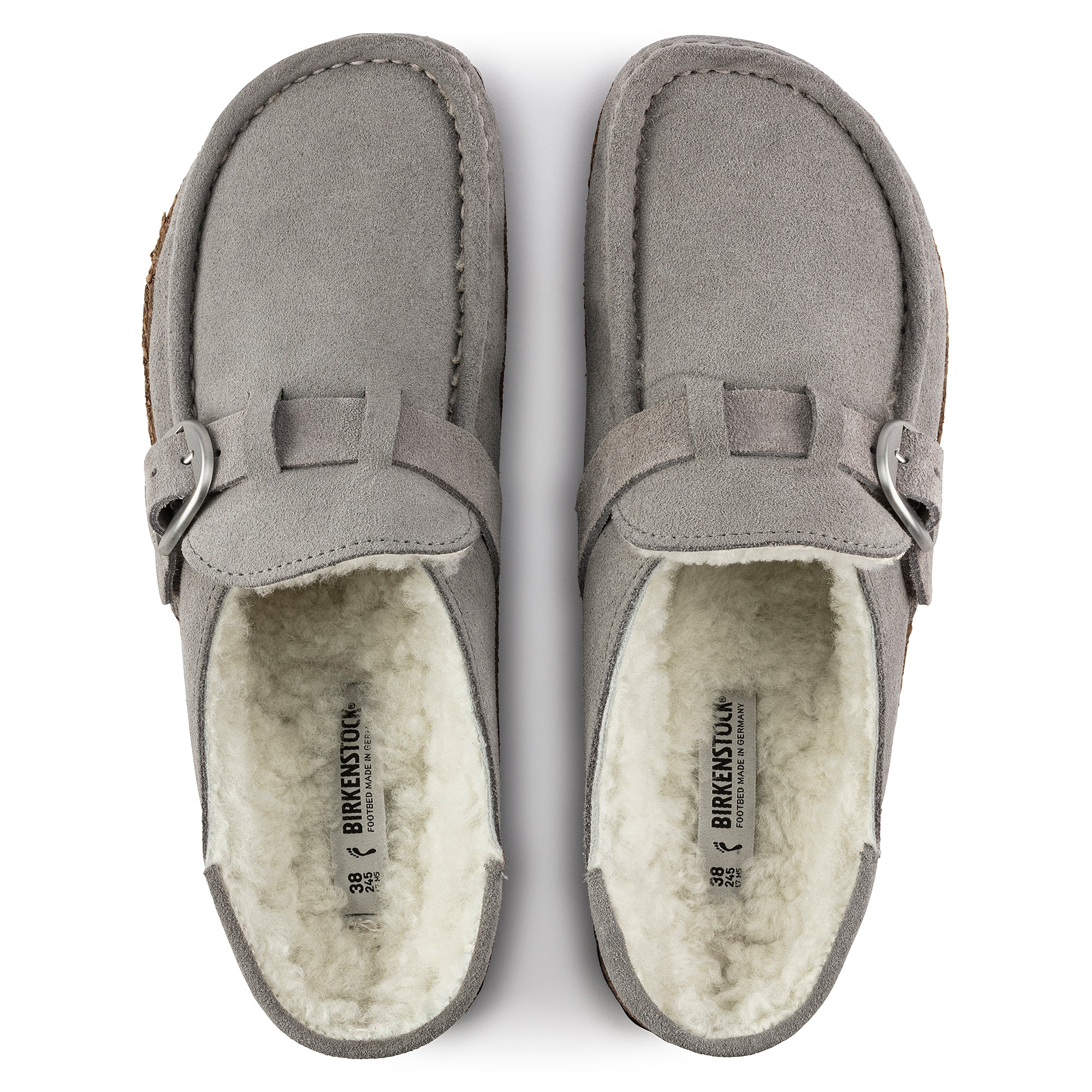 Birkenstock Limited Edition Buckley stone coin suede/natural shearling