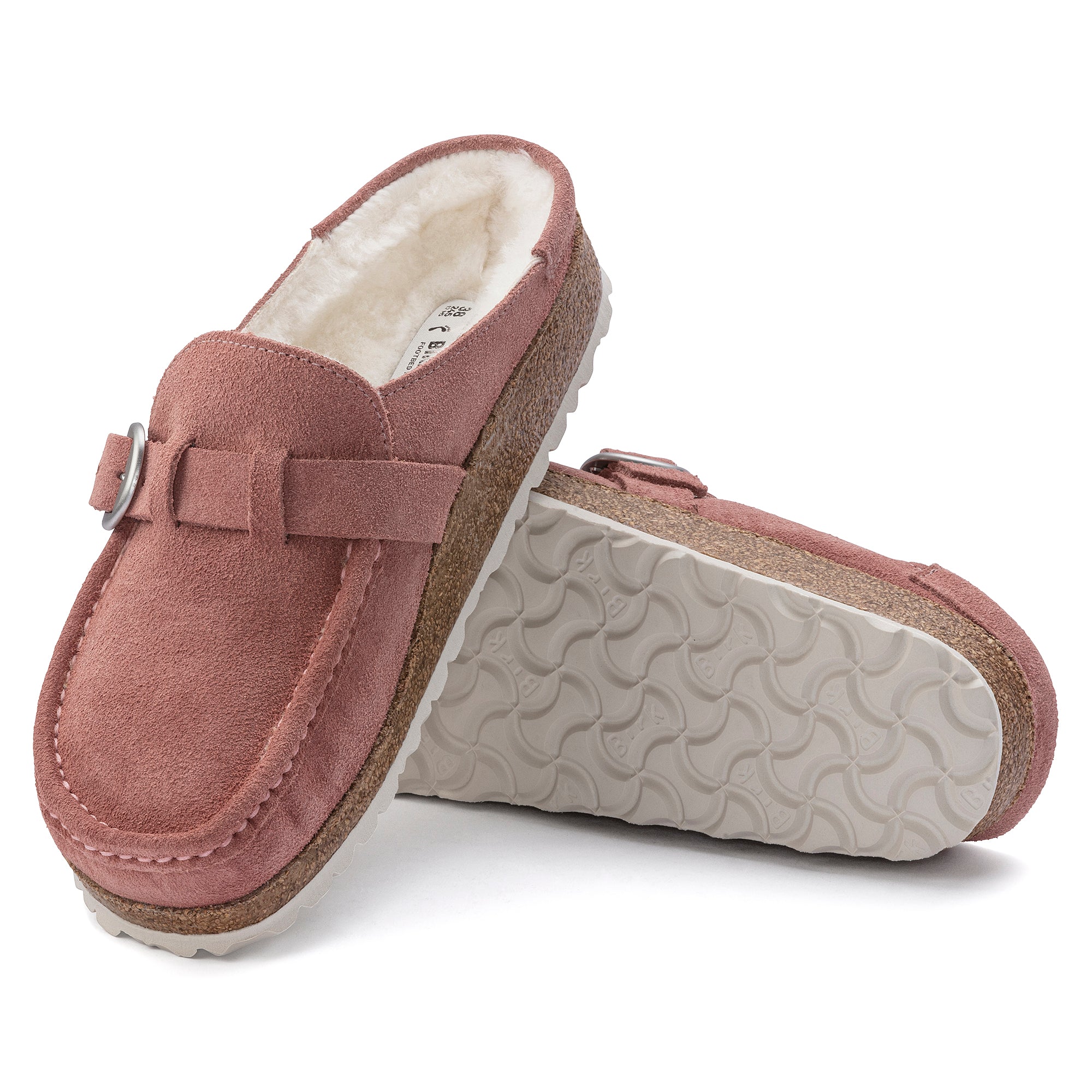 Birkenstock Buckley Shearling pink clay suede/natural shearling