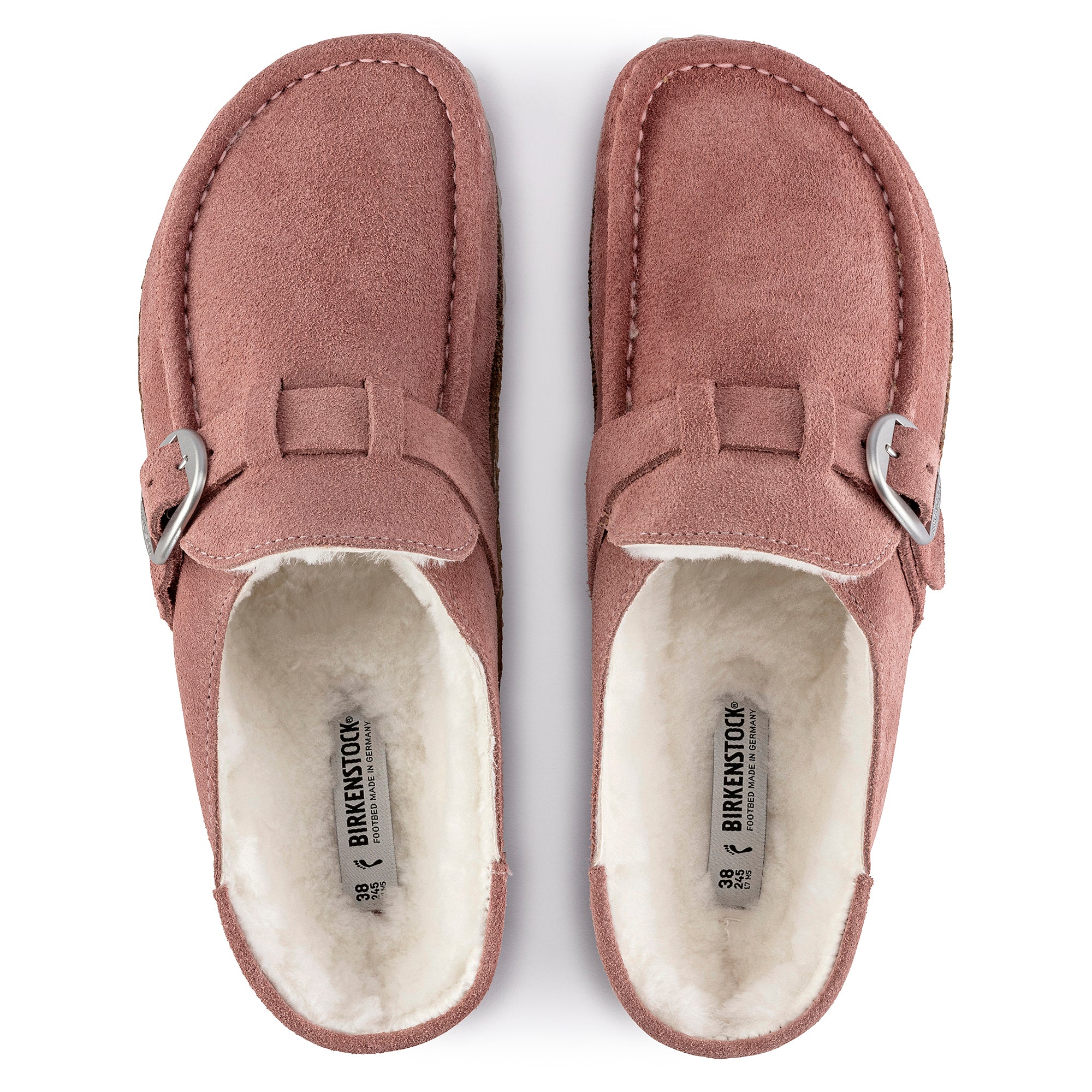 Birkenstock Buckley Shearling pink clay suede/natural shearling