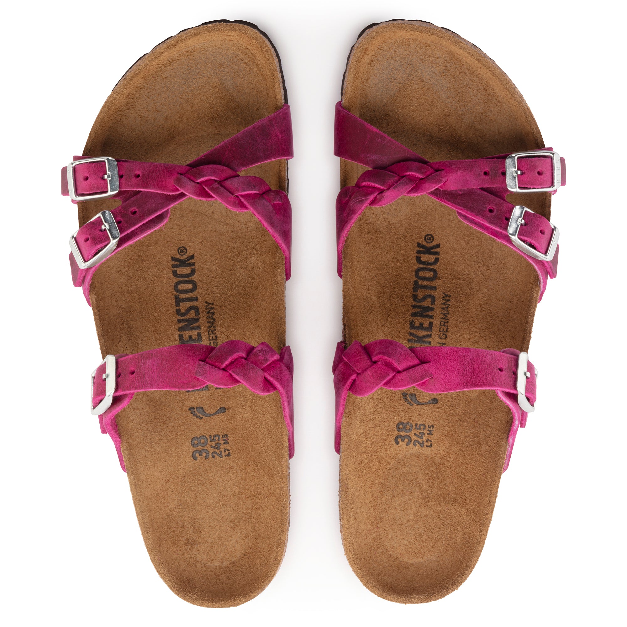 Birkenstock Limited Edition Franca Braid festival fuchsia oiled leather