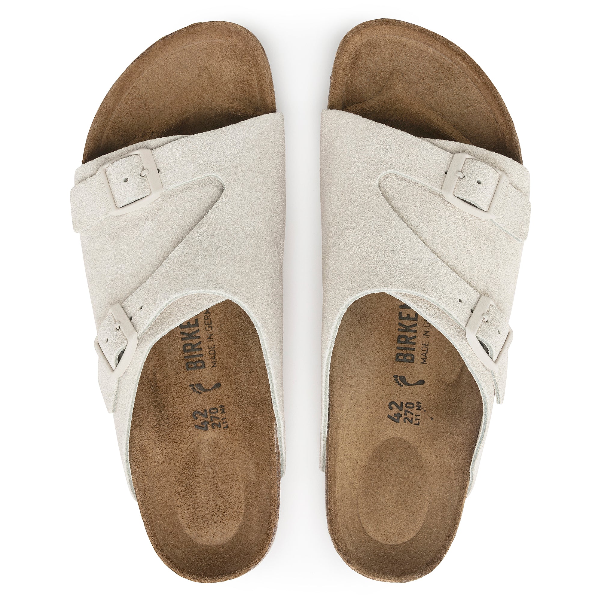 Birkenstock Zurich antique white suede
