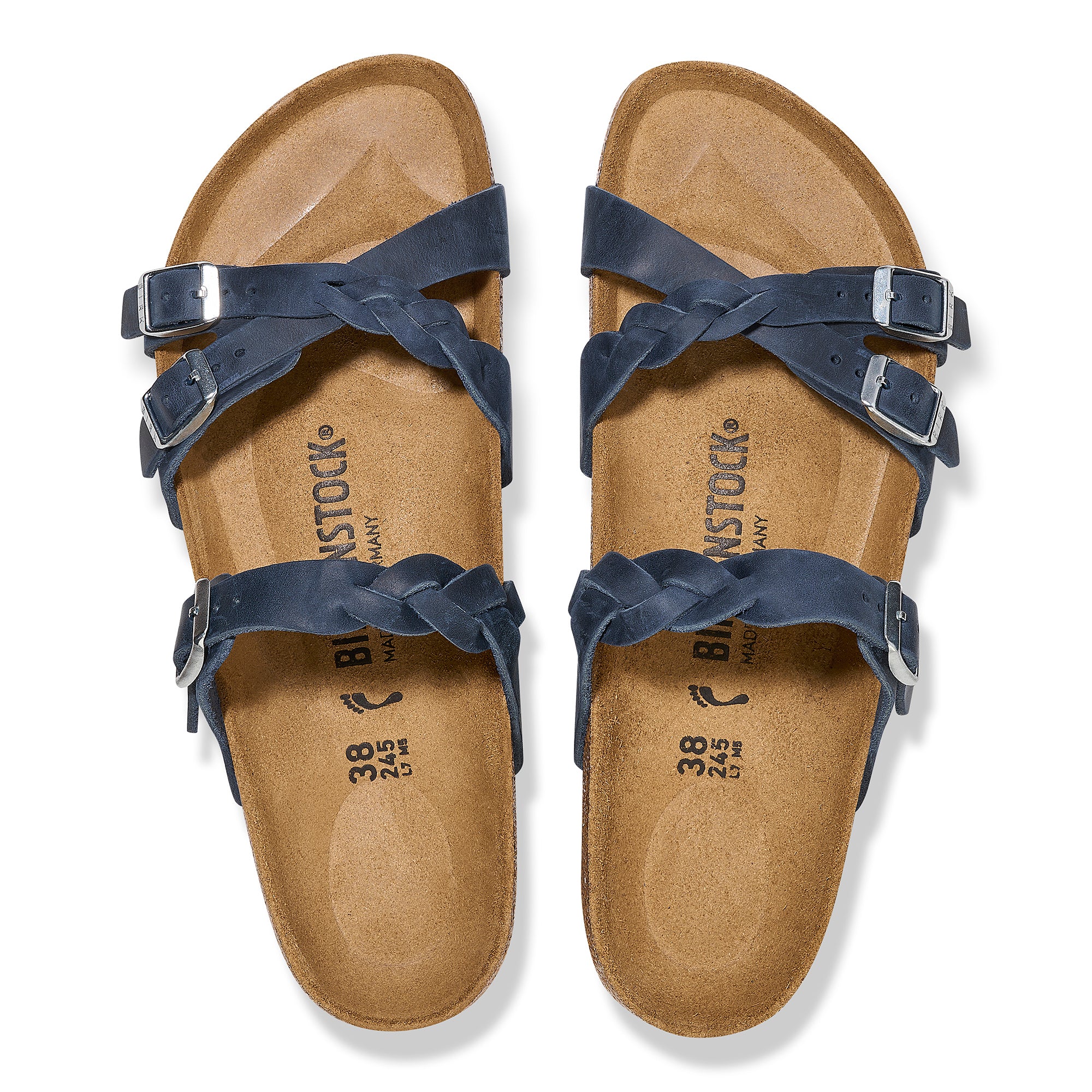 Birkenstock Franca Braid navy oiled leather
