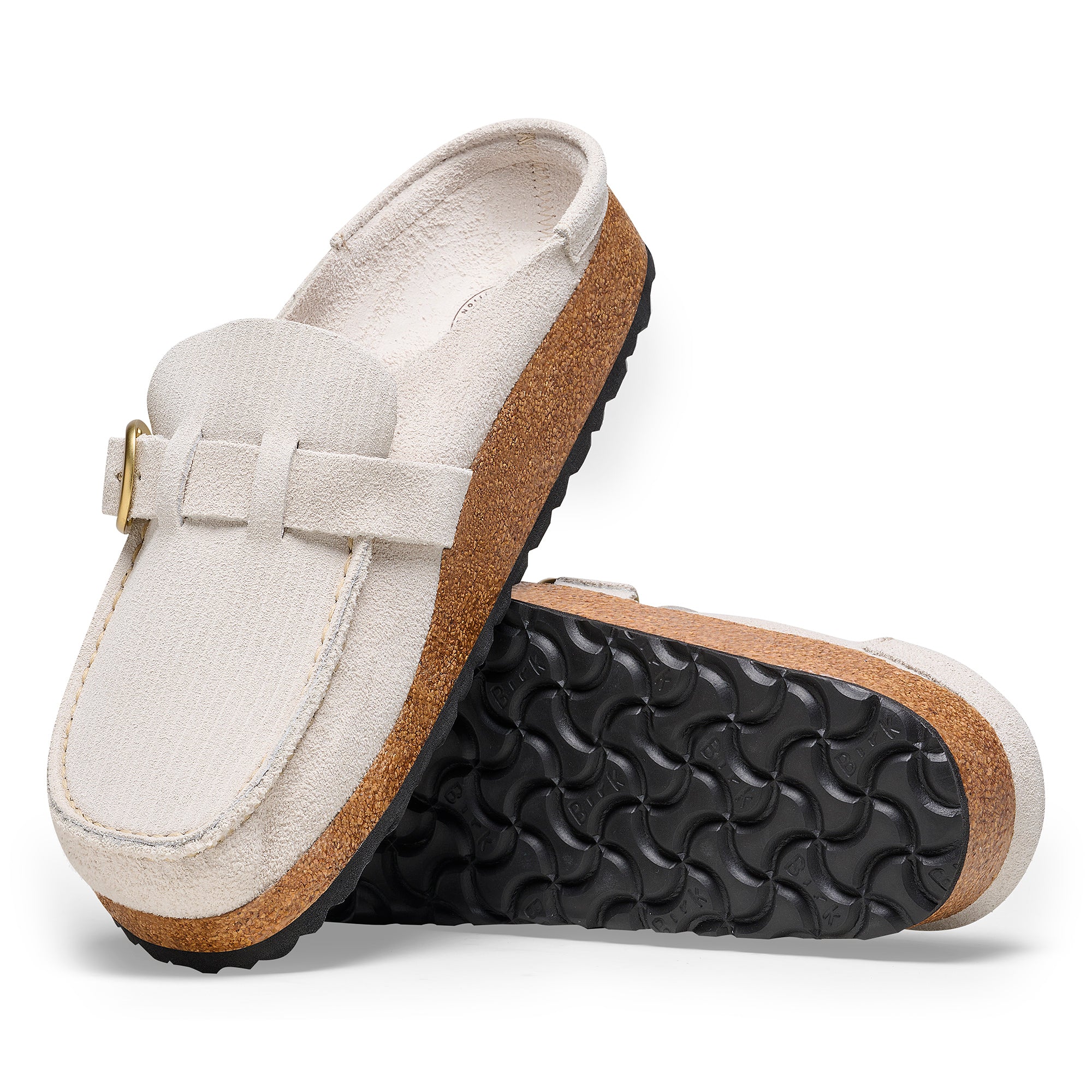 Birkenstock Buckley corduroy antique white suede