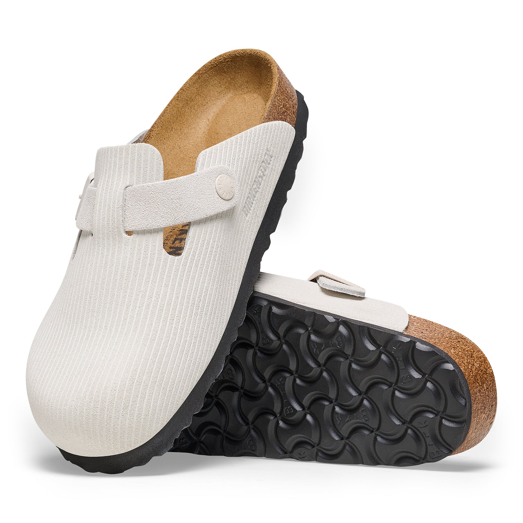 Birkenstock Limited Edition Boston corduroy antique white suede