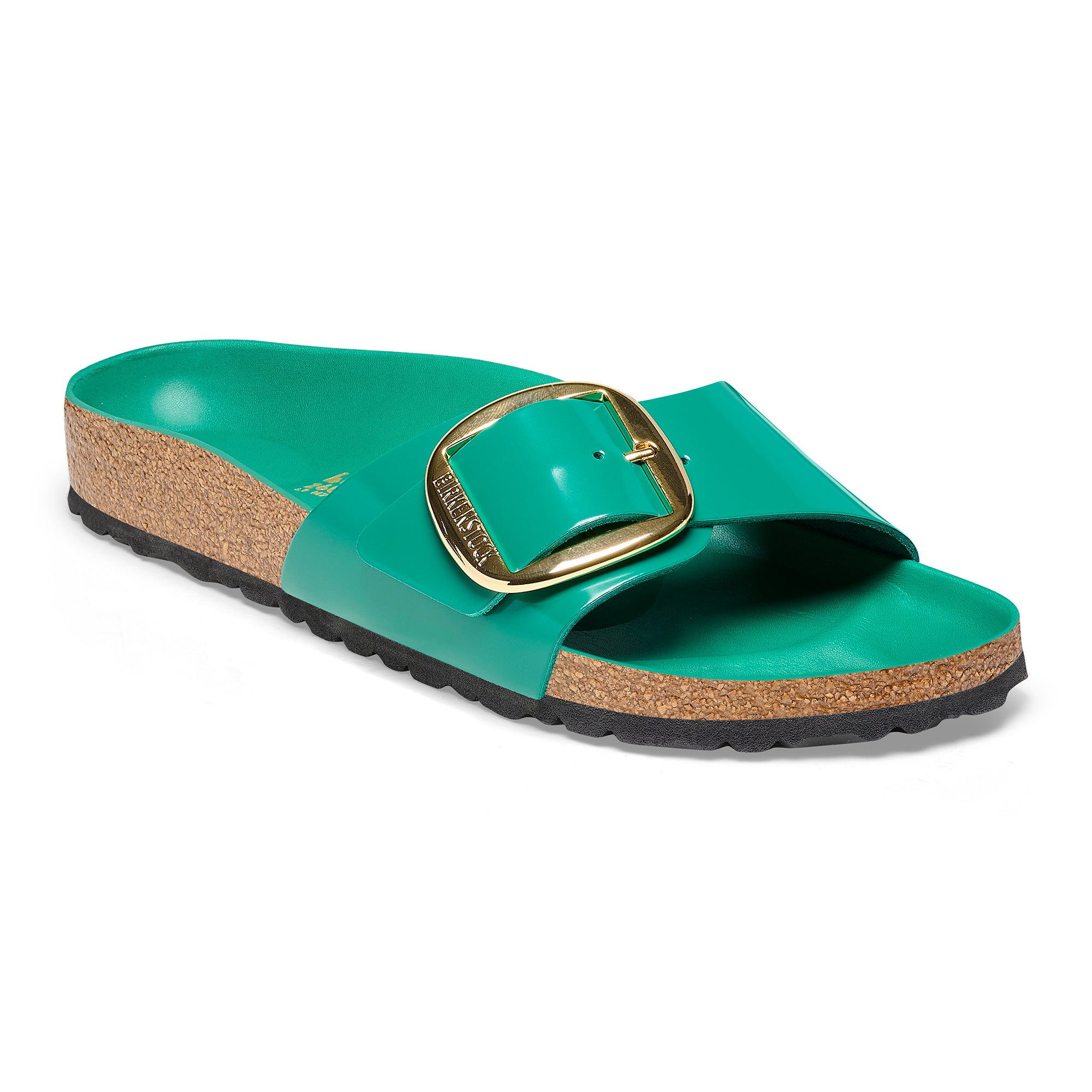 Birkenstock Limited Edition Madrid Big Buckle high shine digital green leather