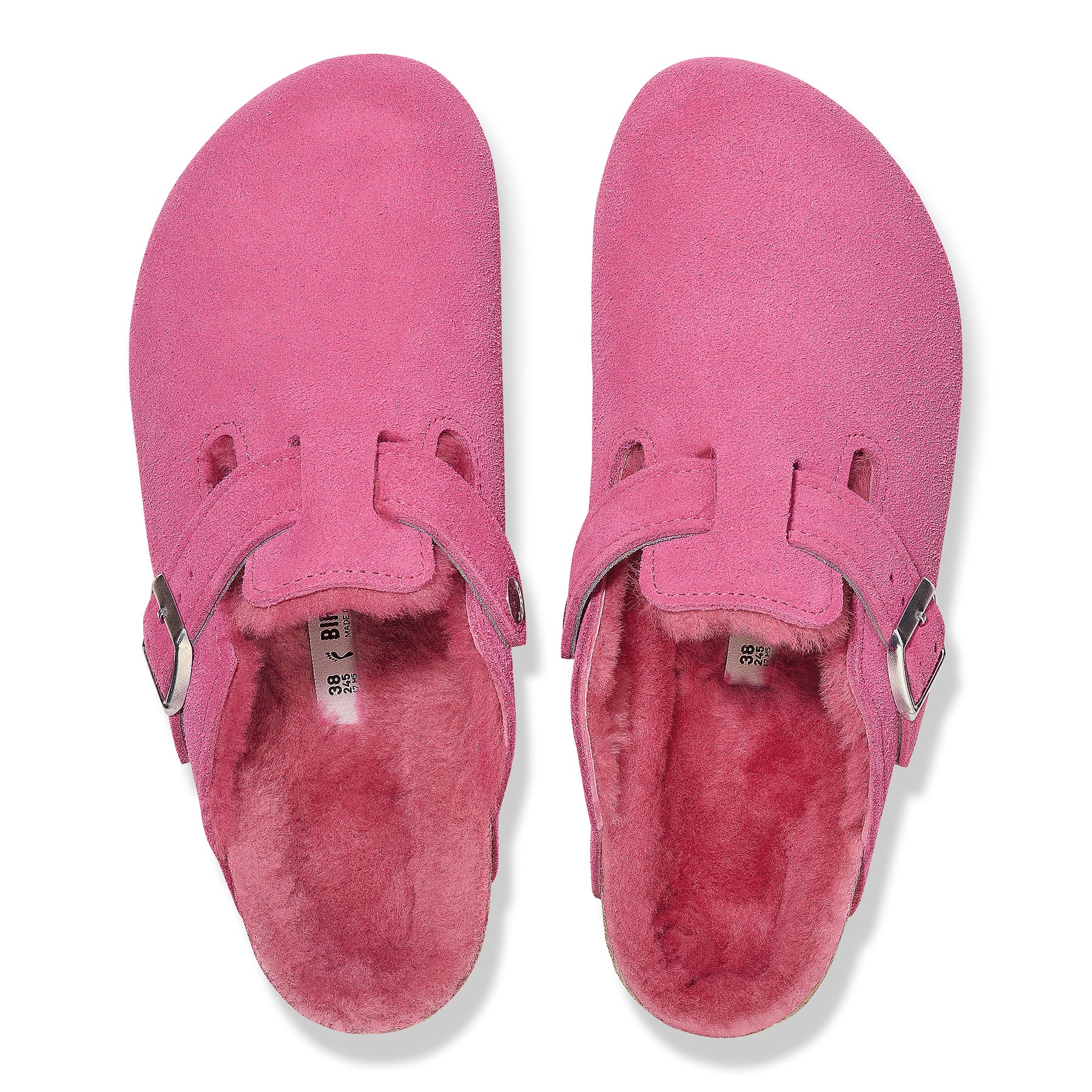 Birkenstock Limited Edition Boston fuchsia tulip suede/fuchsia shearling