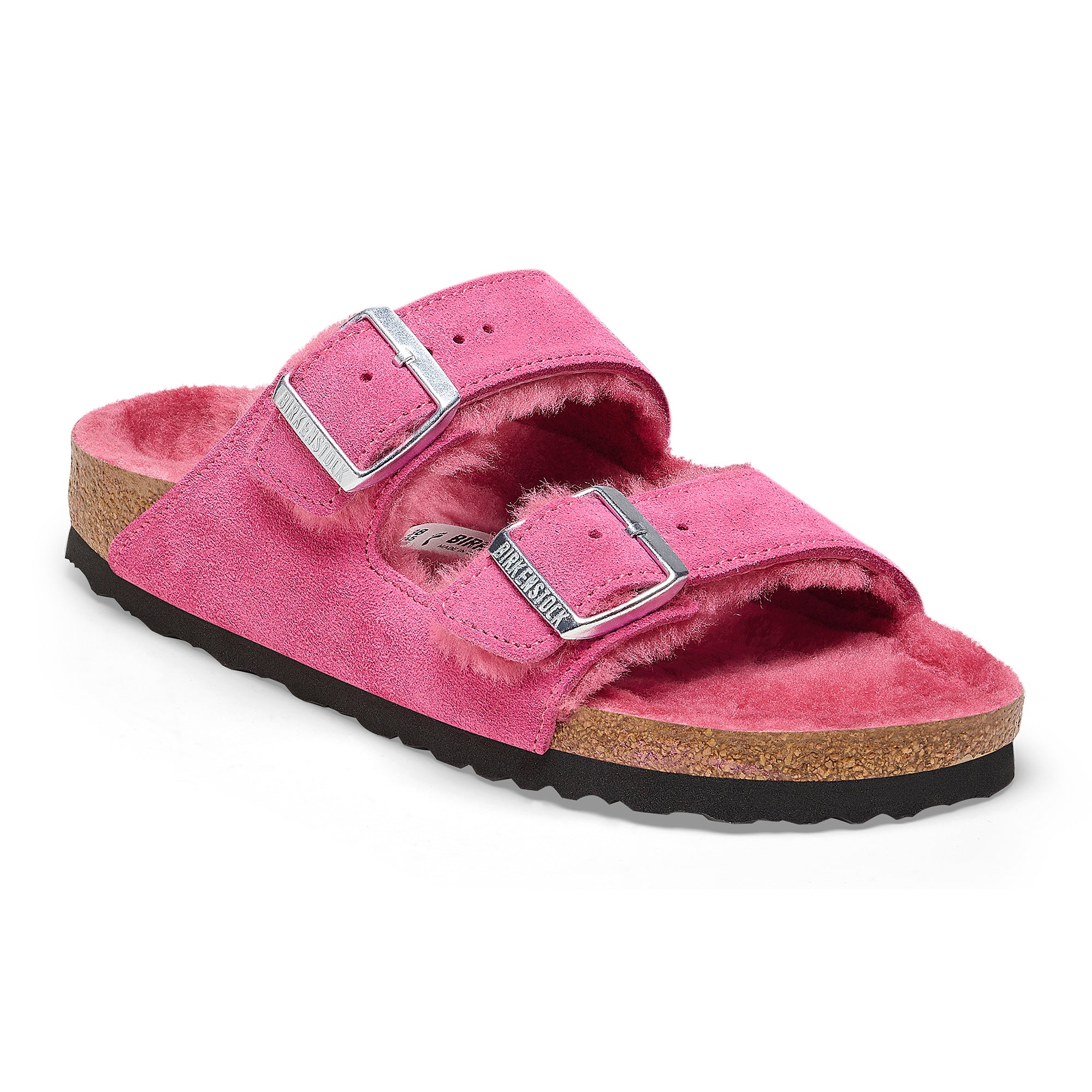 Birkenstock Limited Edition Arizona fuchsia tulip suede/fuchsia shearling