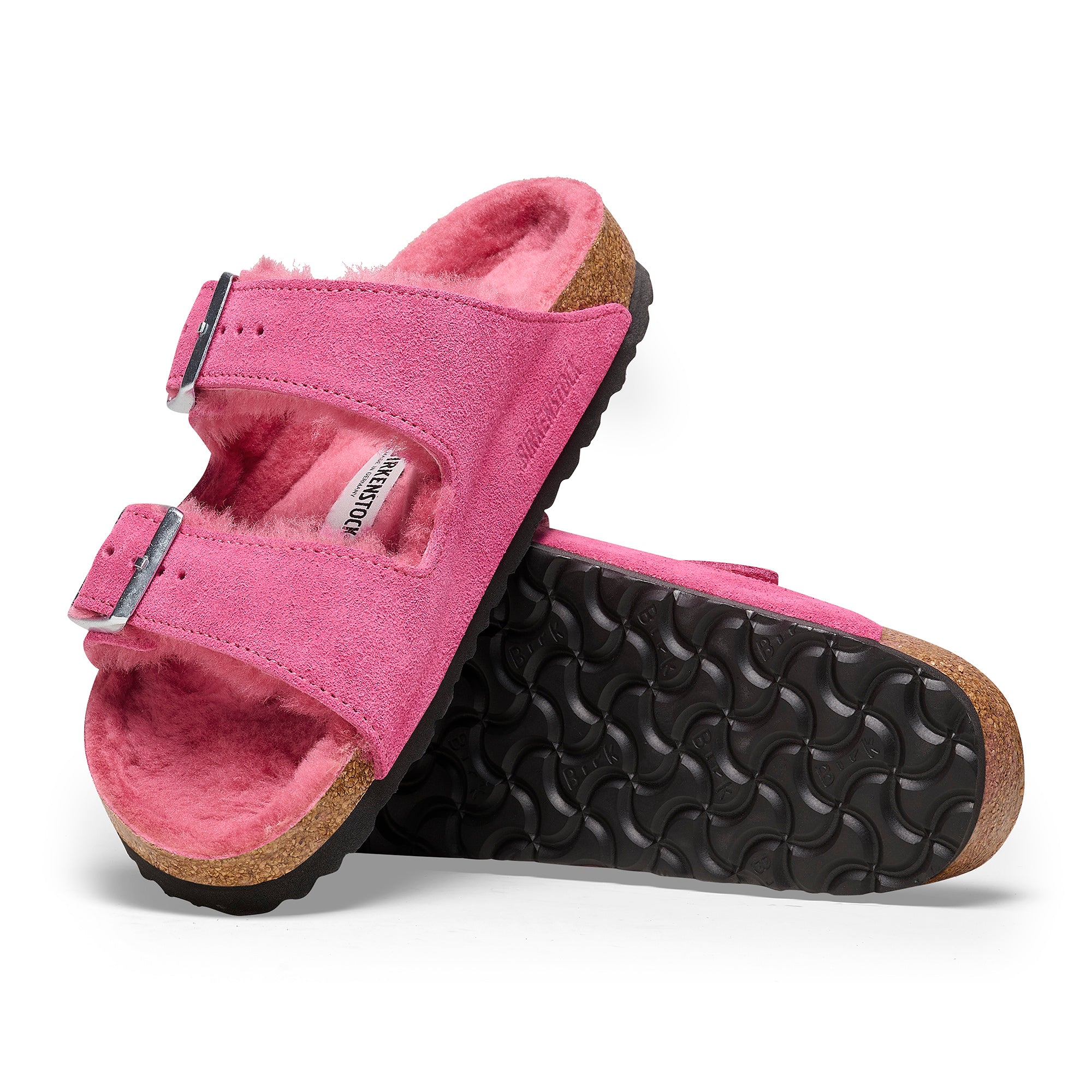 Birkenstock Limited Edition Arizona fuchsia tulip suede/fuchsia shearling