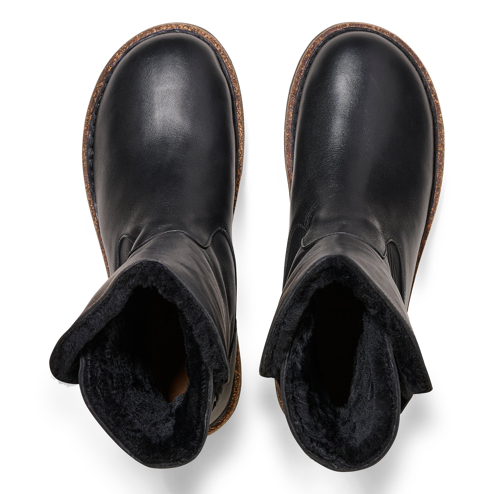 Birkenstock Uppsala black leather/black shearling