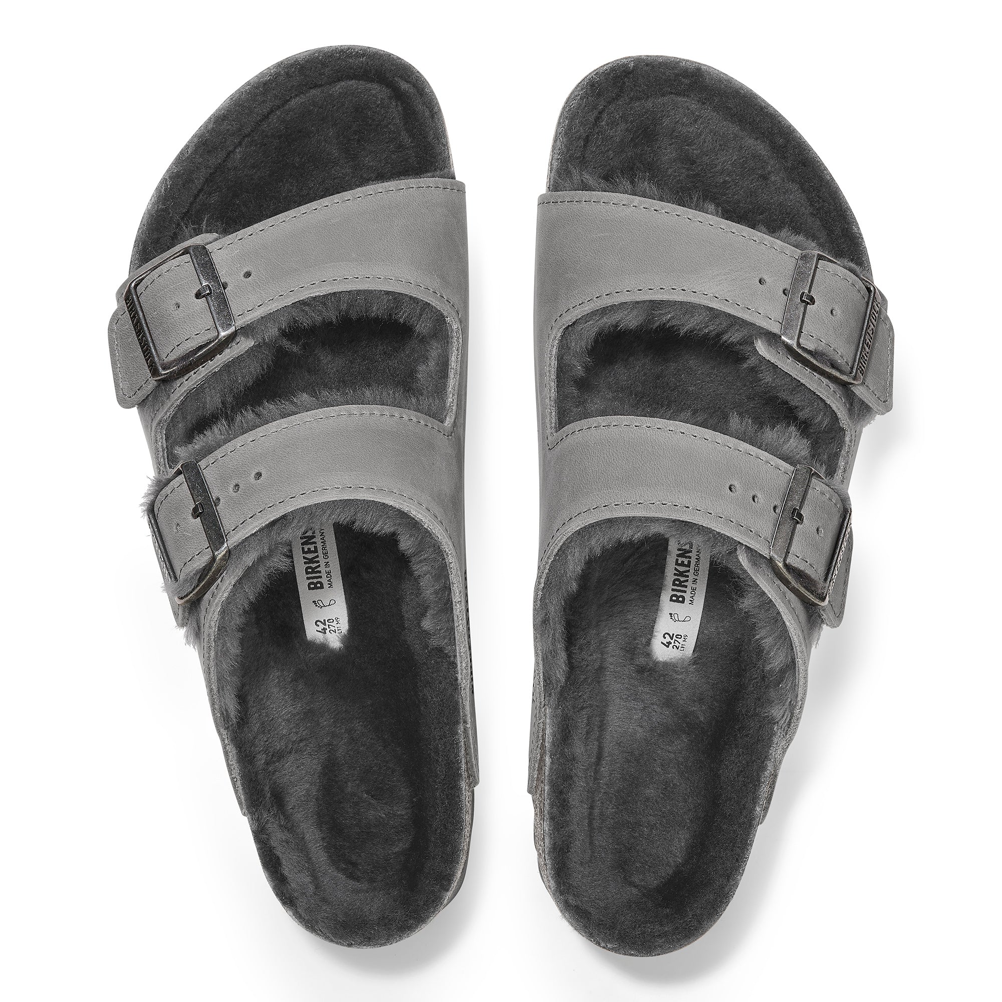 Birkenstock Arizona Shearling iron oiled leather/iron shearling