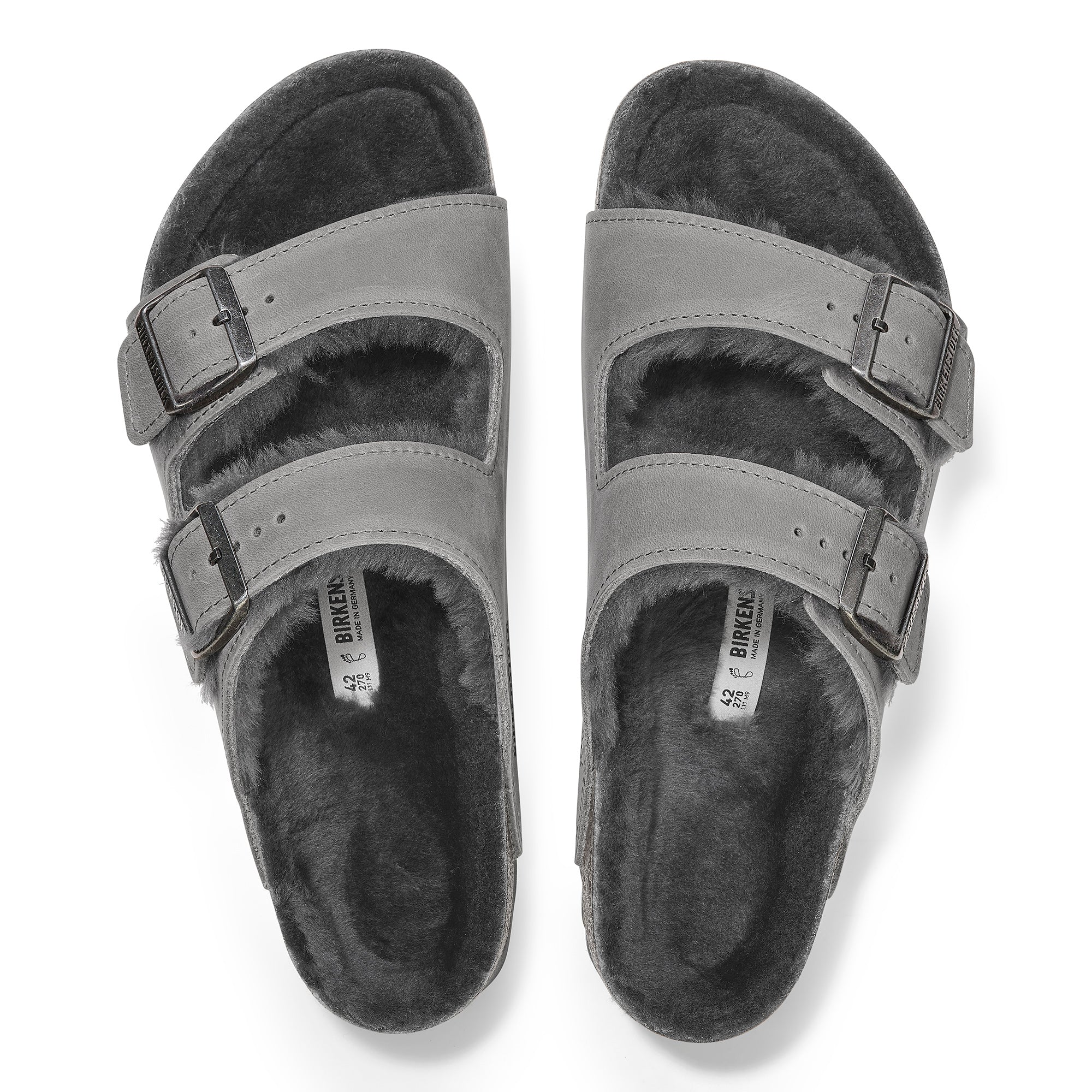 Birkenstock Limited Edition Arizona iron oiled leather/iron shearling