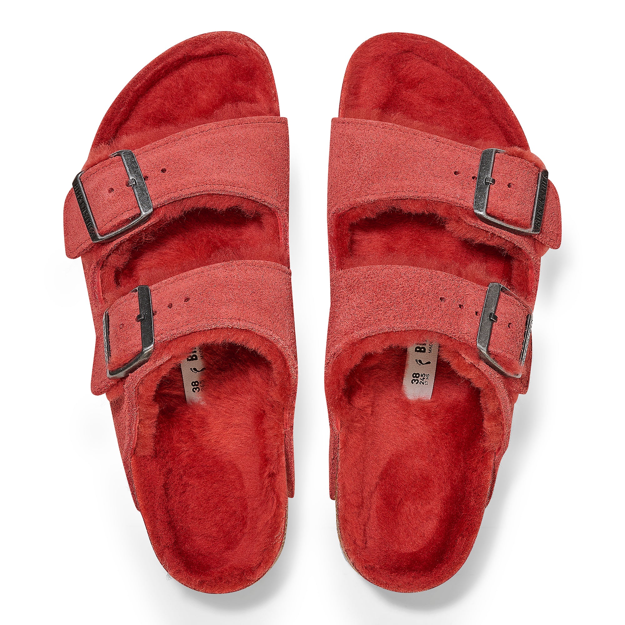 Birkenstock Limited Edition Arizona mars red suede/mars red shearling