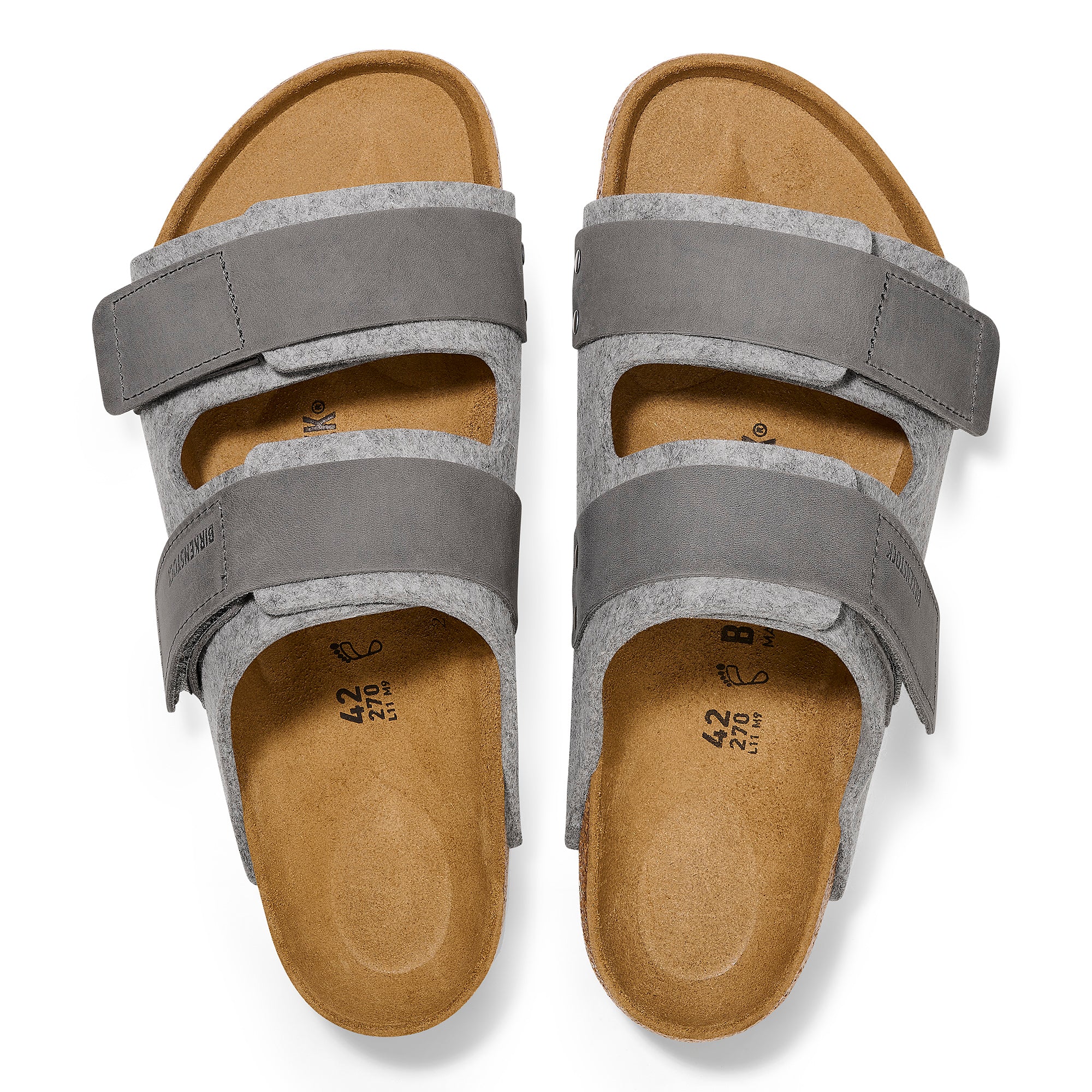 Birkenstock Uji light gray wool/iron oiled leather