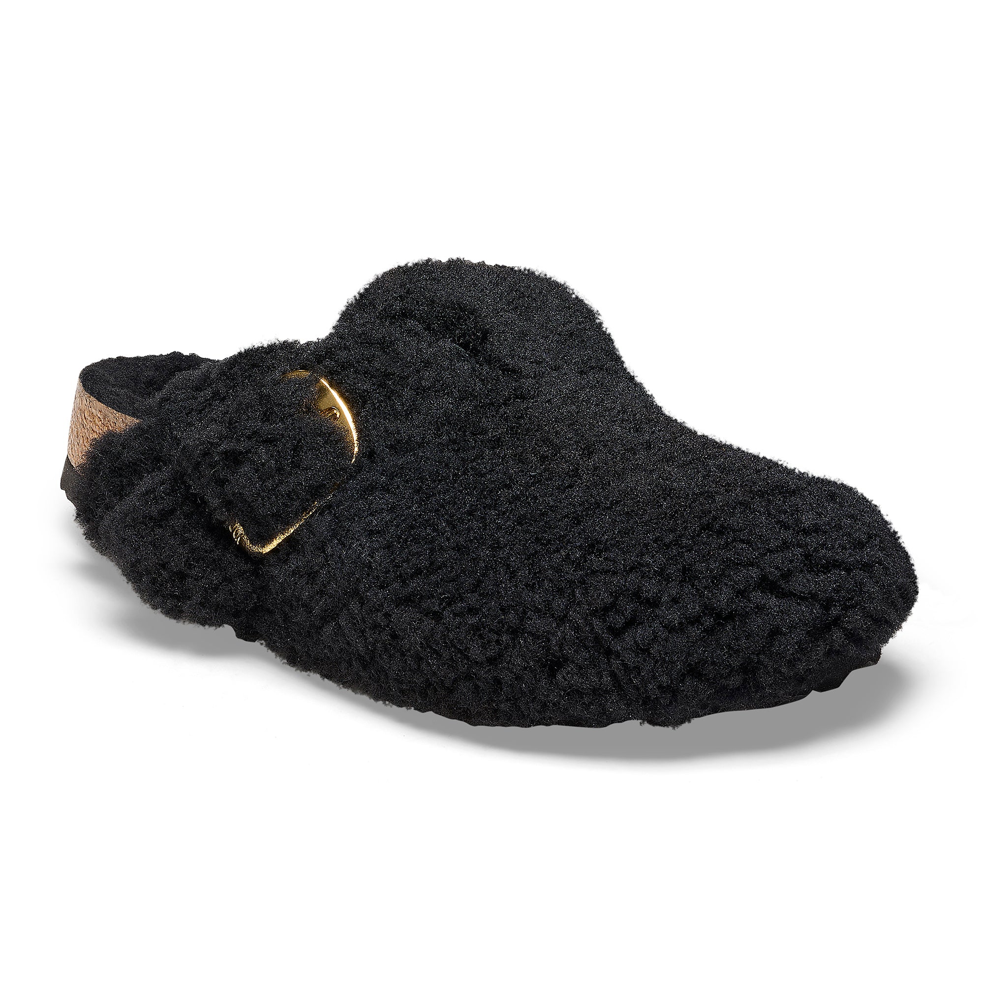 Birkenstock Boston Big Buckle Shearling teddy black shearling
