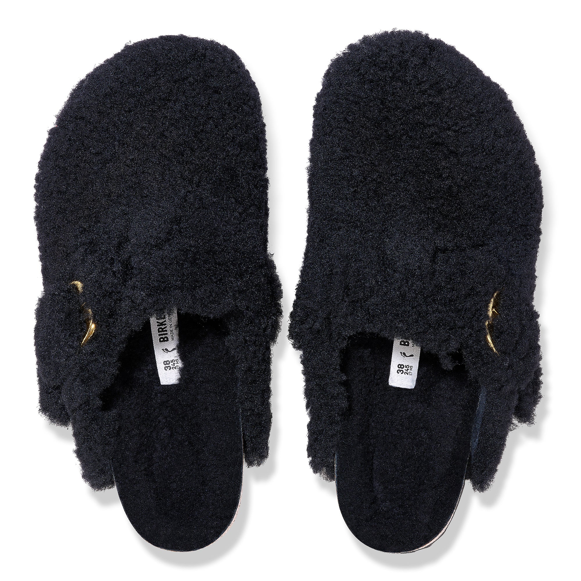 Birkenstock Boston Big Buckle Shearling teddy black shearling