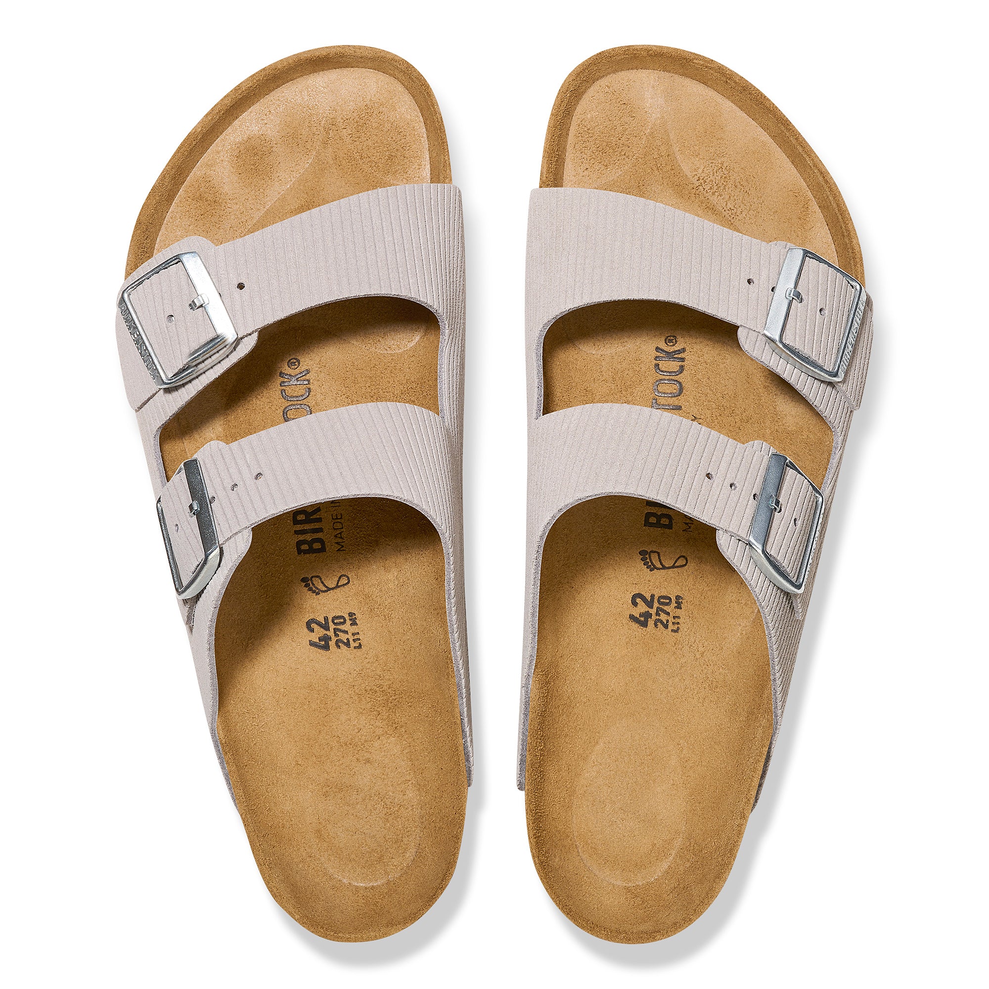 Birkenstock Arizona corduroy stone coin suede