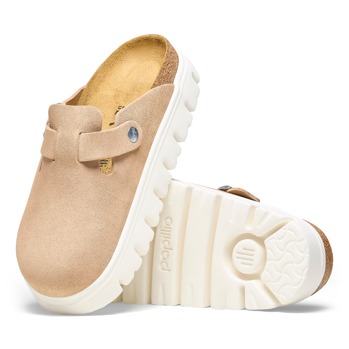 Papillio Boston Chunky warm sand suede by Birkenstock