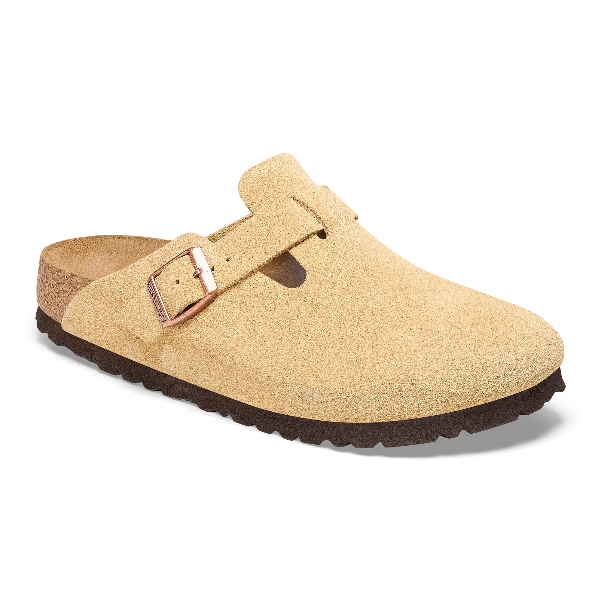 Birkenstock Boston latte cream suede