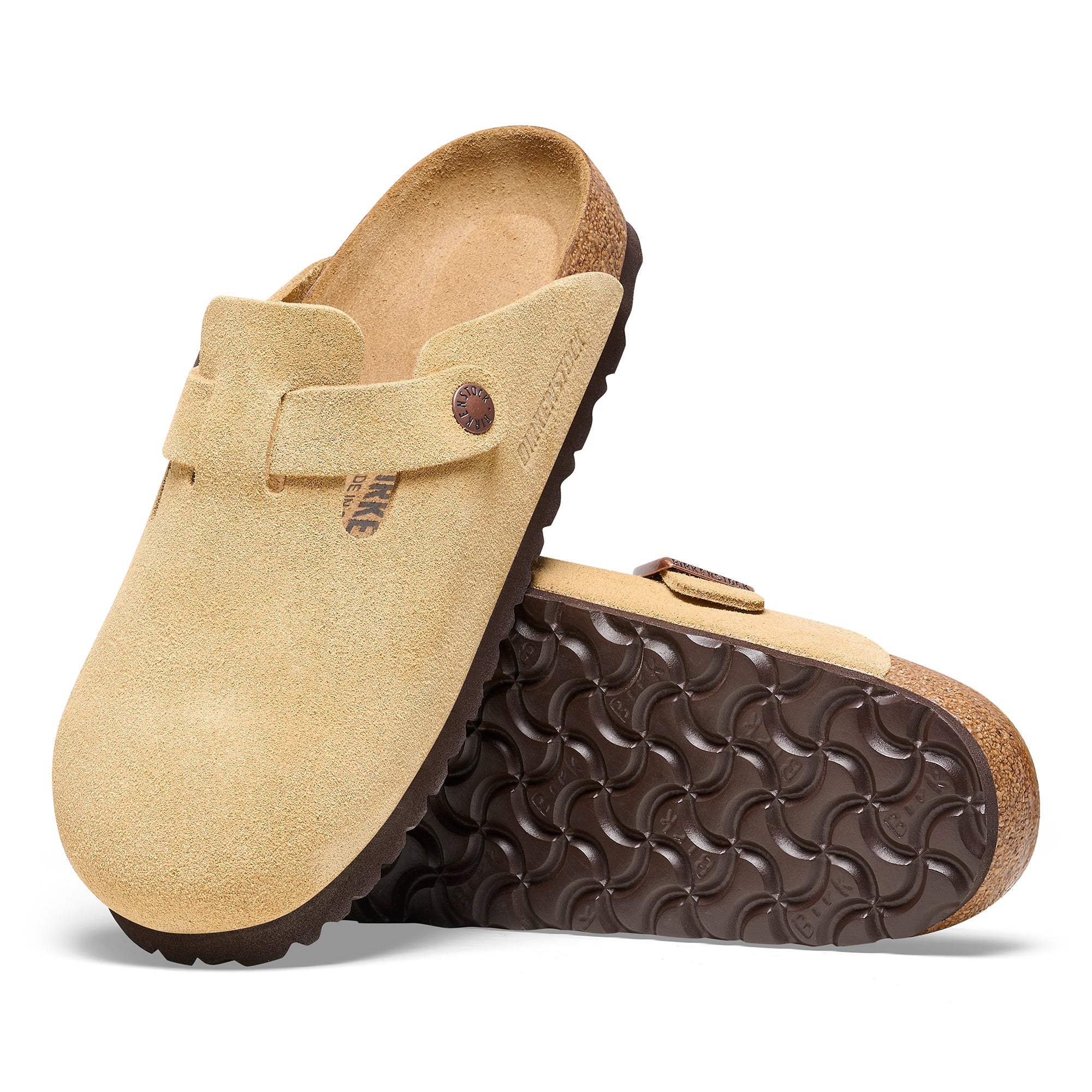 Birkenstock Boston latte cream suede