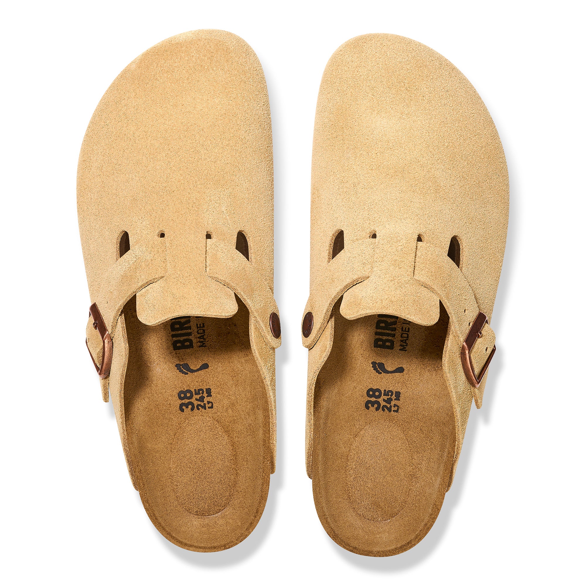 Birkenstock Boston latte cream suede