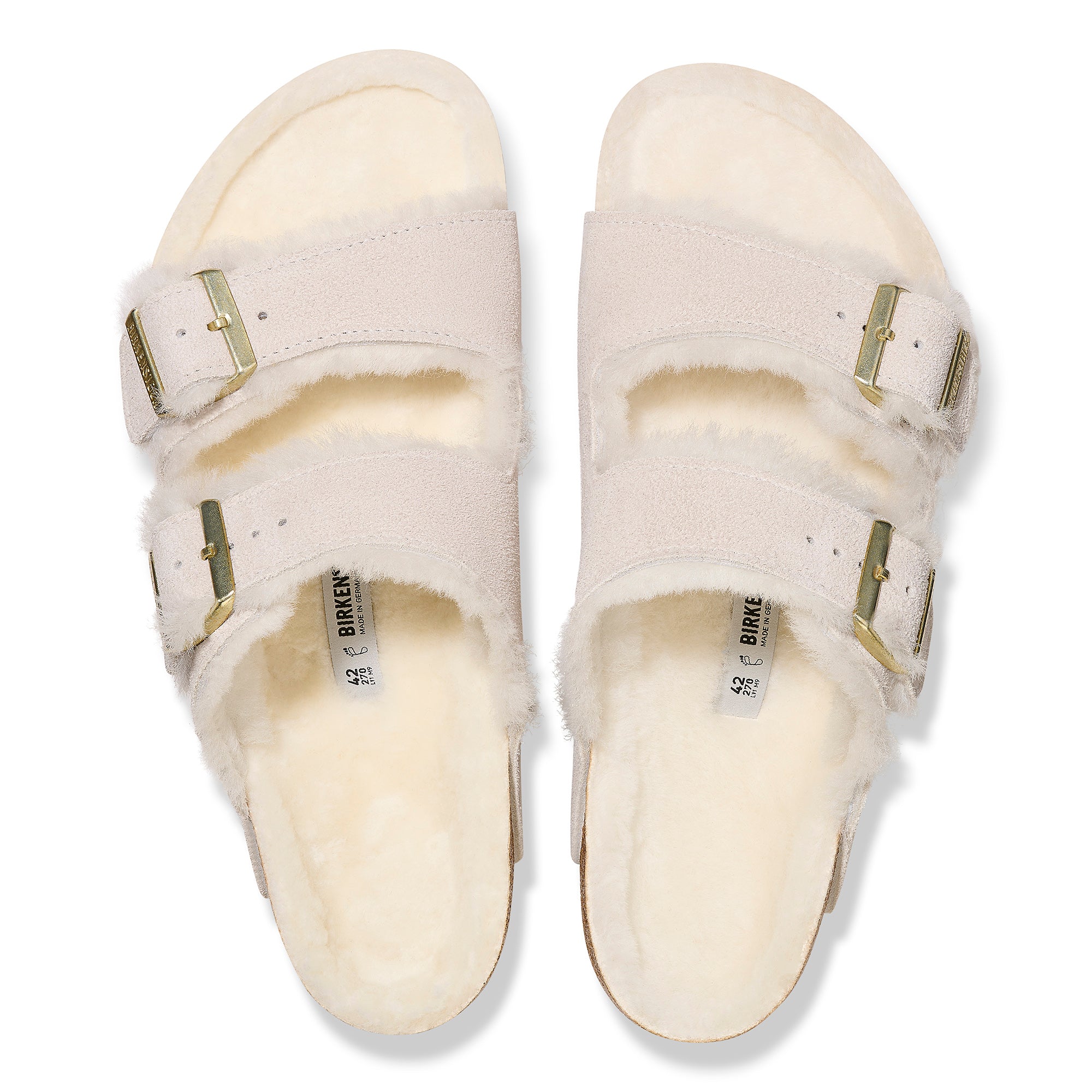 Birkenstock Limited Edition Arizona antique white suede/white shearling