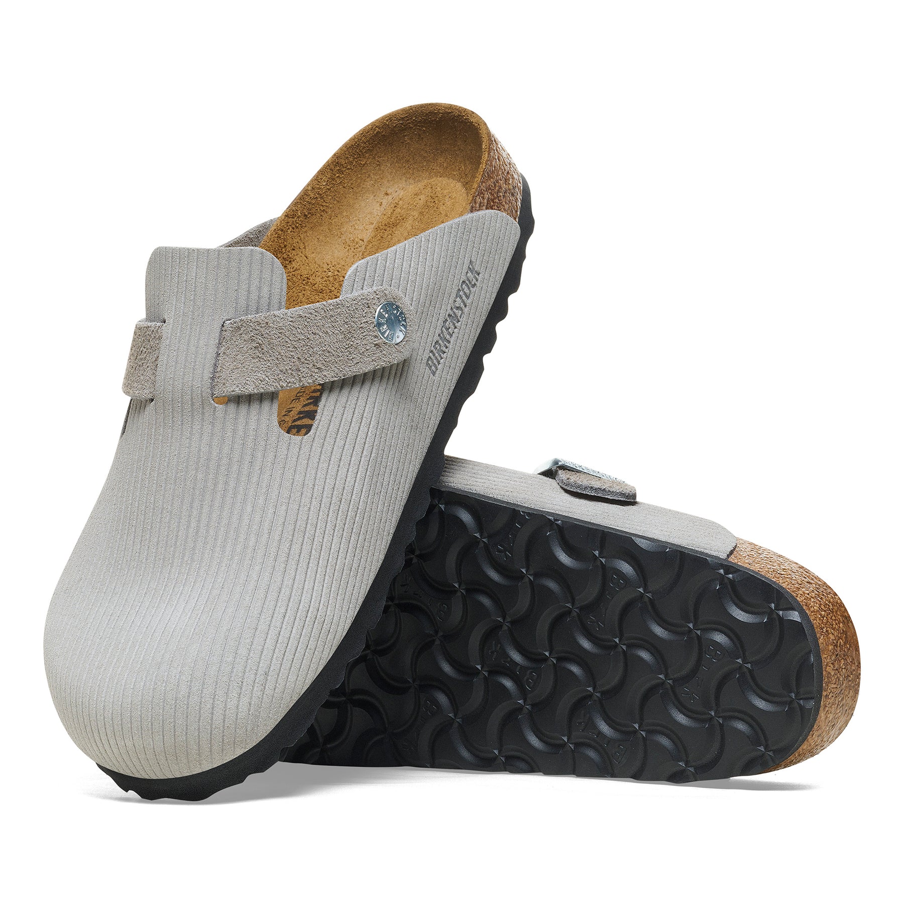 Birkenstock Limited Edition Boston corduroy stone coin suede