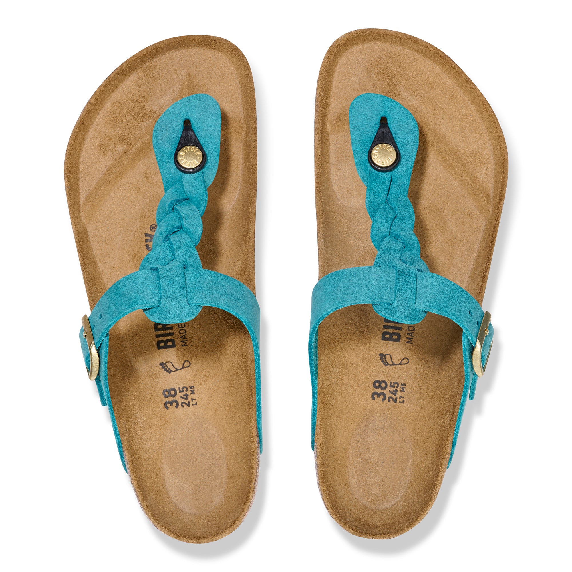 Birkenstock Gizeh Braid biscay bay oiled leather