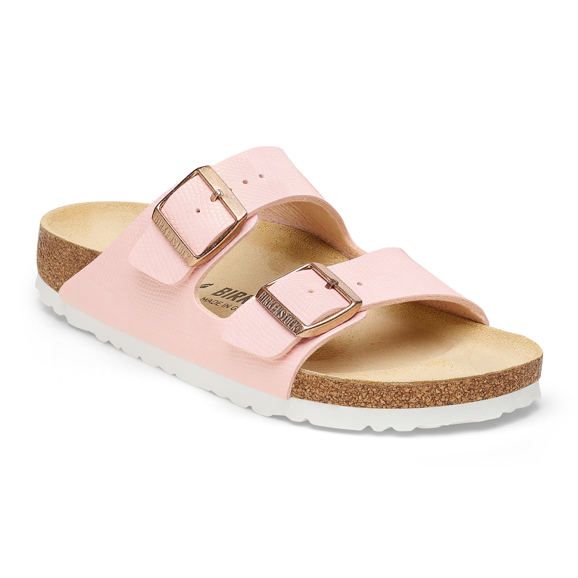 Birkenstock Limited Edition Arizona embossed lizard light rose Birko-Flor