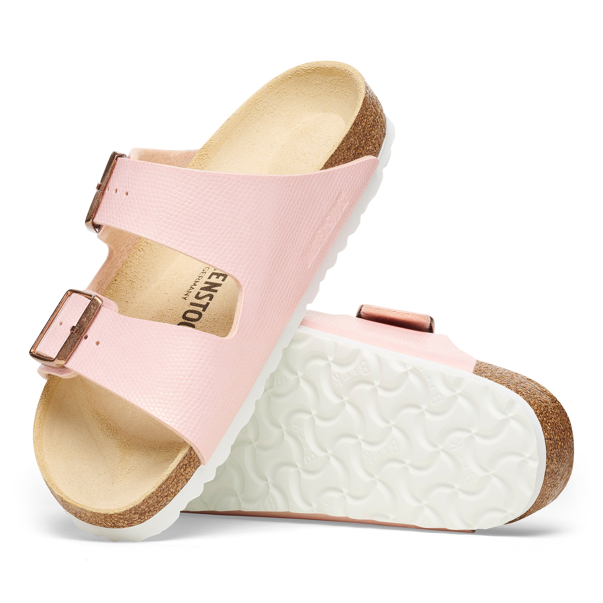 Birkenstock Limited Edition Arizona embossed lizard light rose Birko-Flor