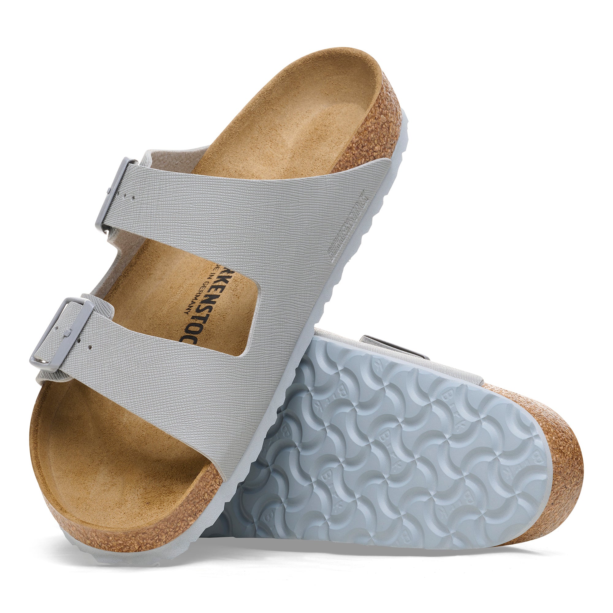 Birkenstock Arizona saffiano stone coin Birko-Flor