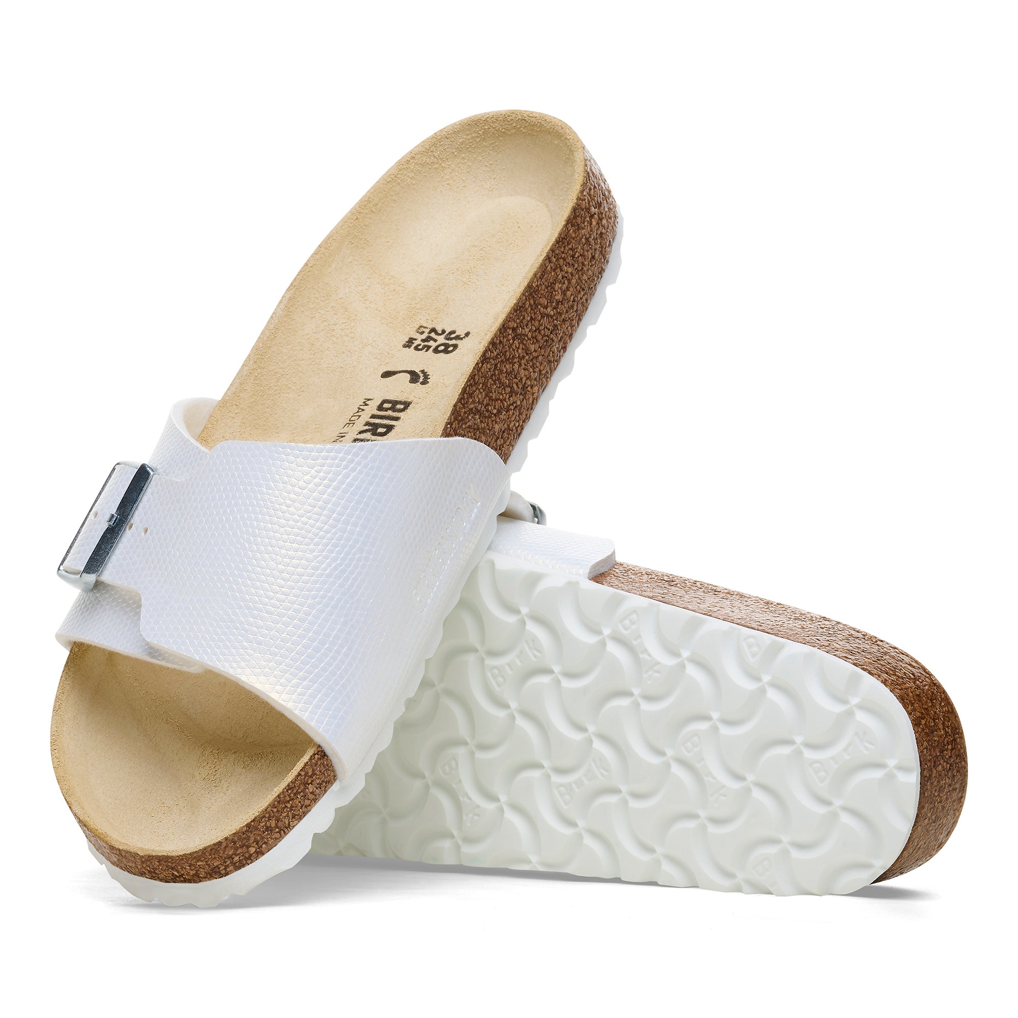 Birkenstock Limited Edition Catalina lizard embossed white Birko-Flor