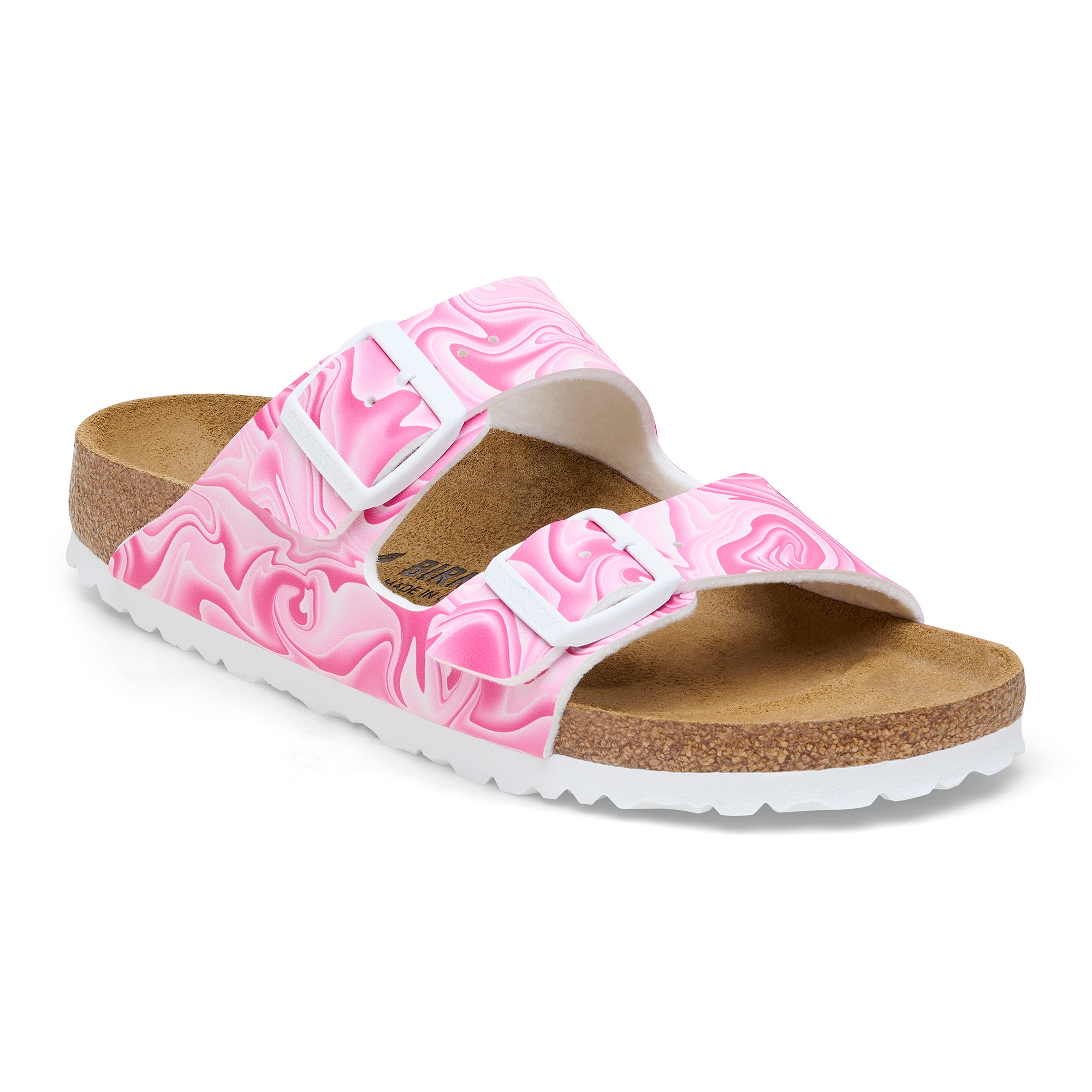Birkenstock Arizona marble fuchsia tulip Birko-Flor