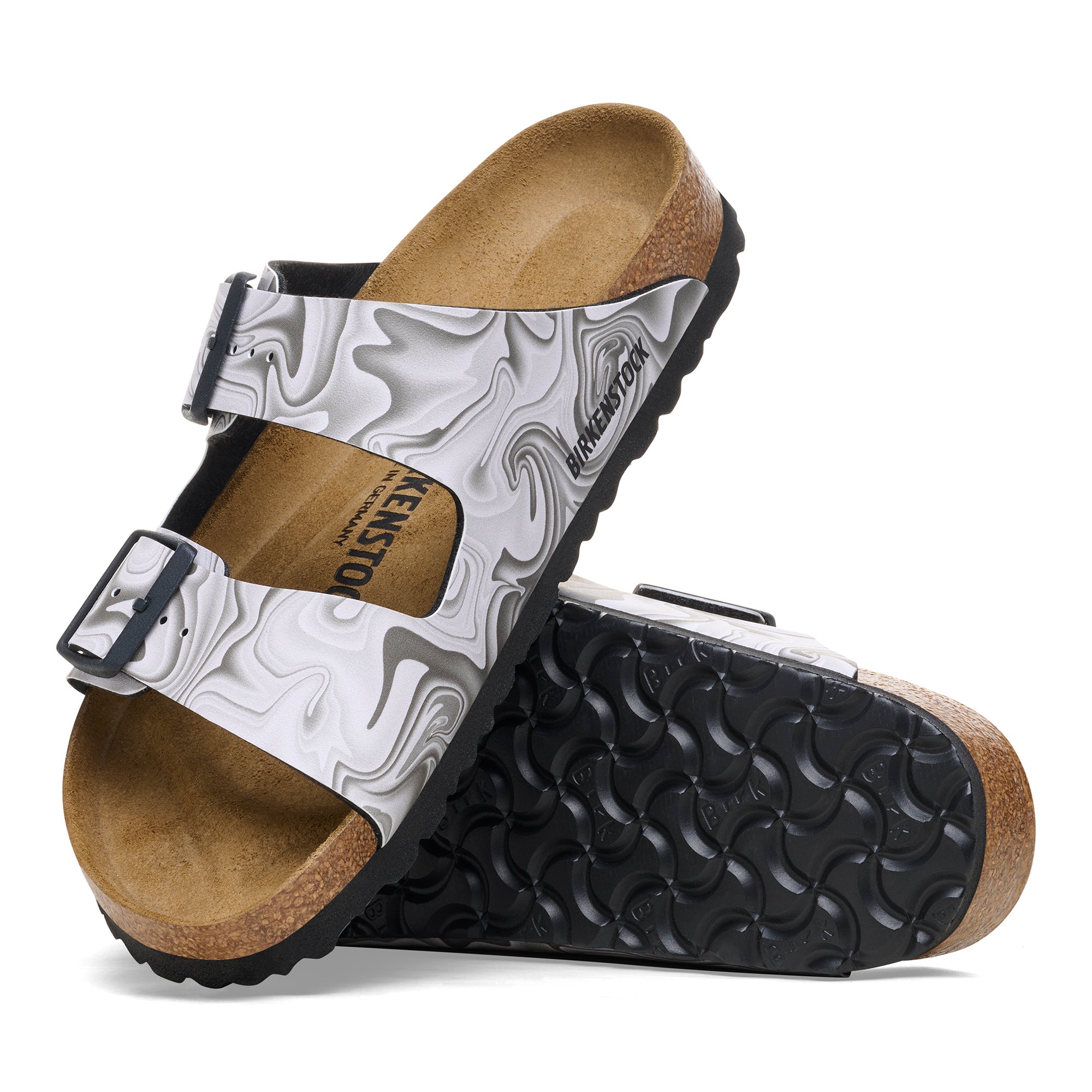 Birkenstock Arizona marble black Birko-Flor