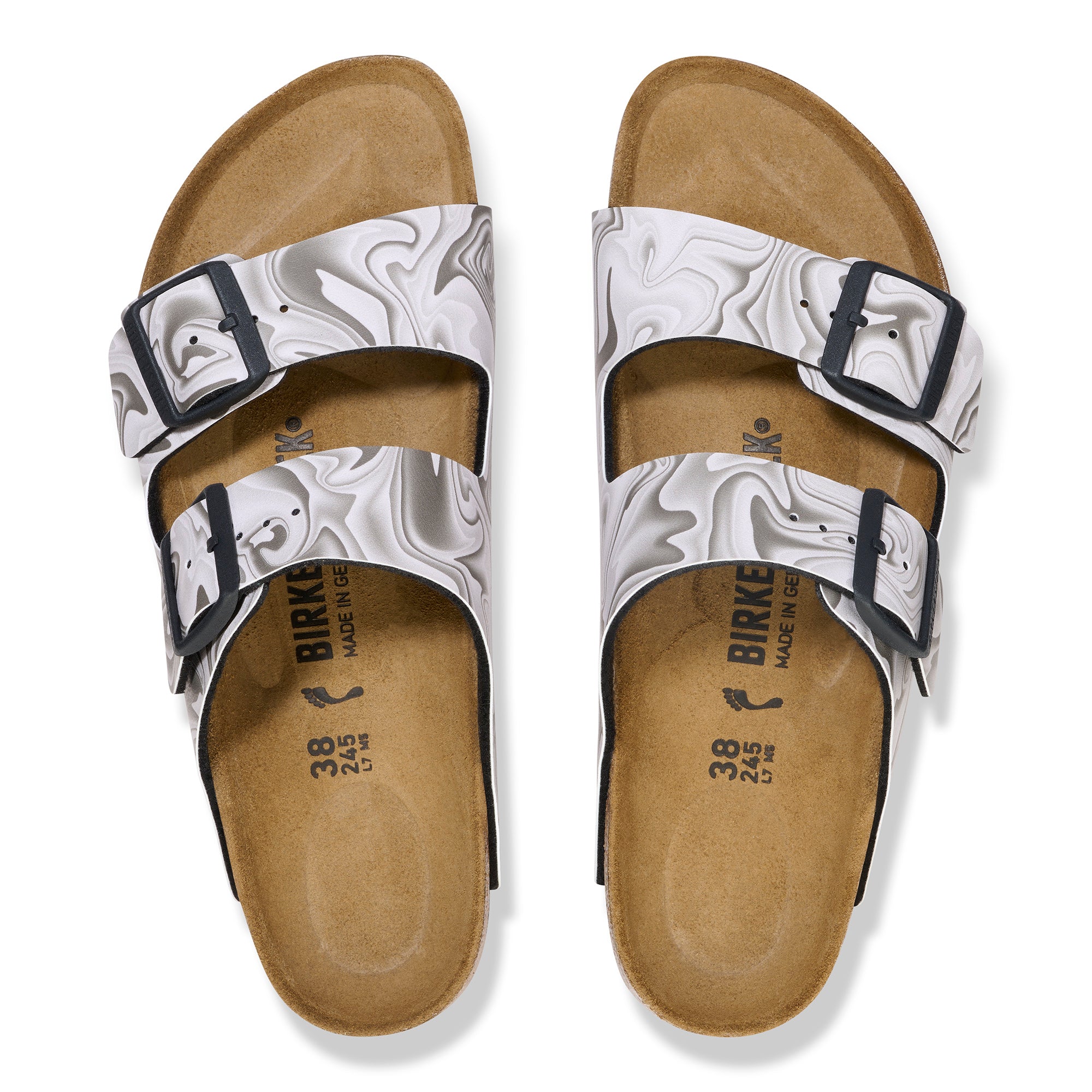Birkenstock Arizona marble black Birko-Flor