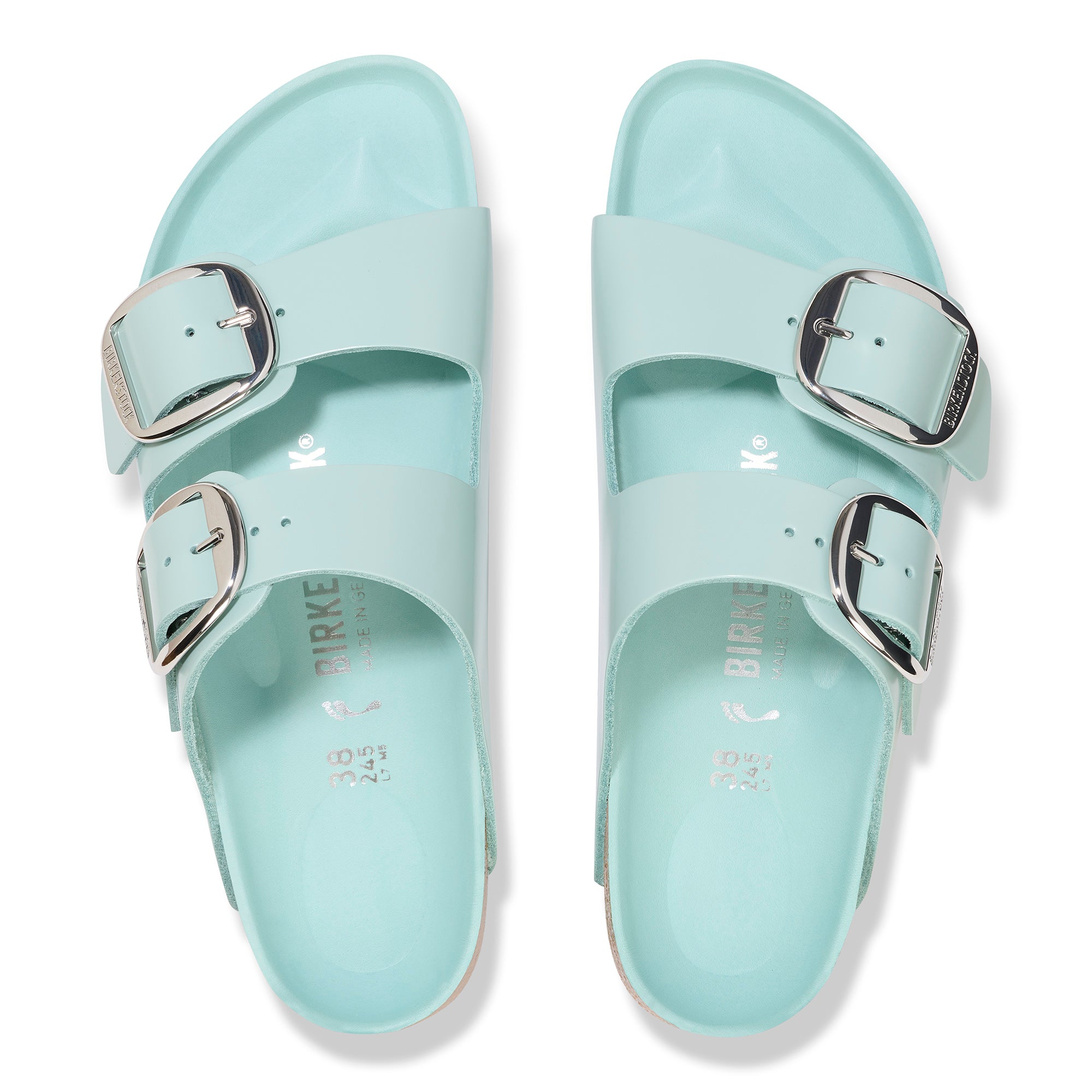 Birkenstock Arizona Big Buckle high shine surf green leather