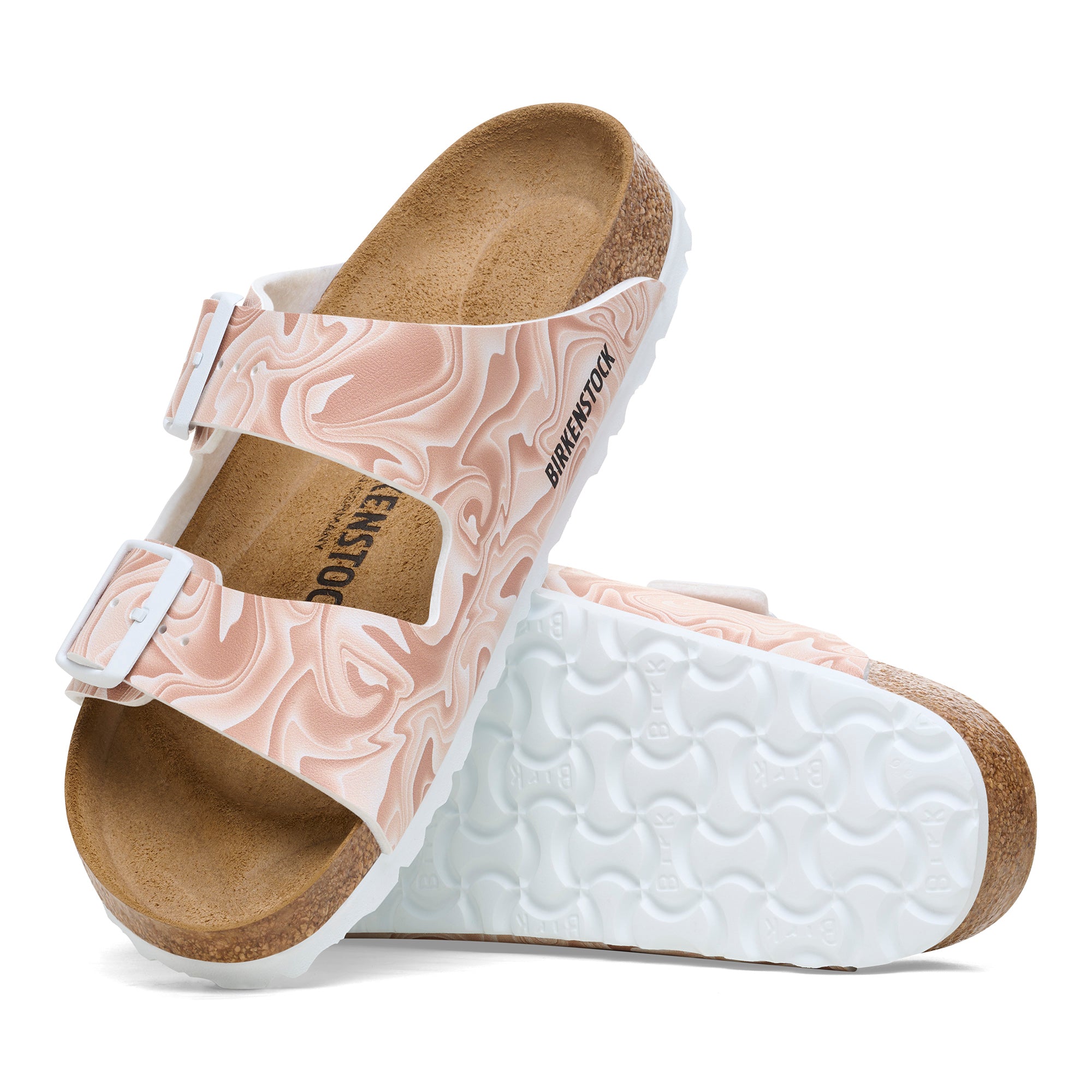 Birkenstock Arizona marble new beige Birko-Flor