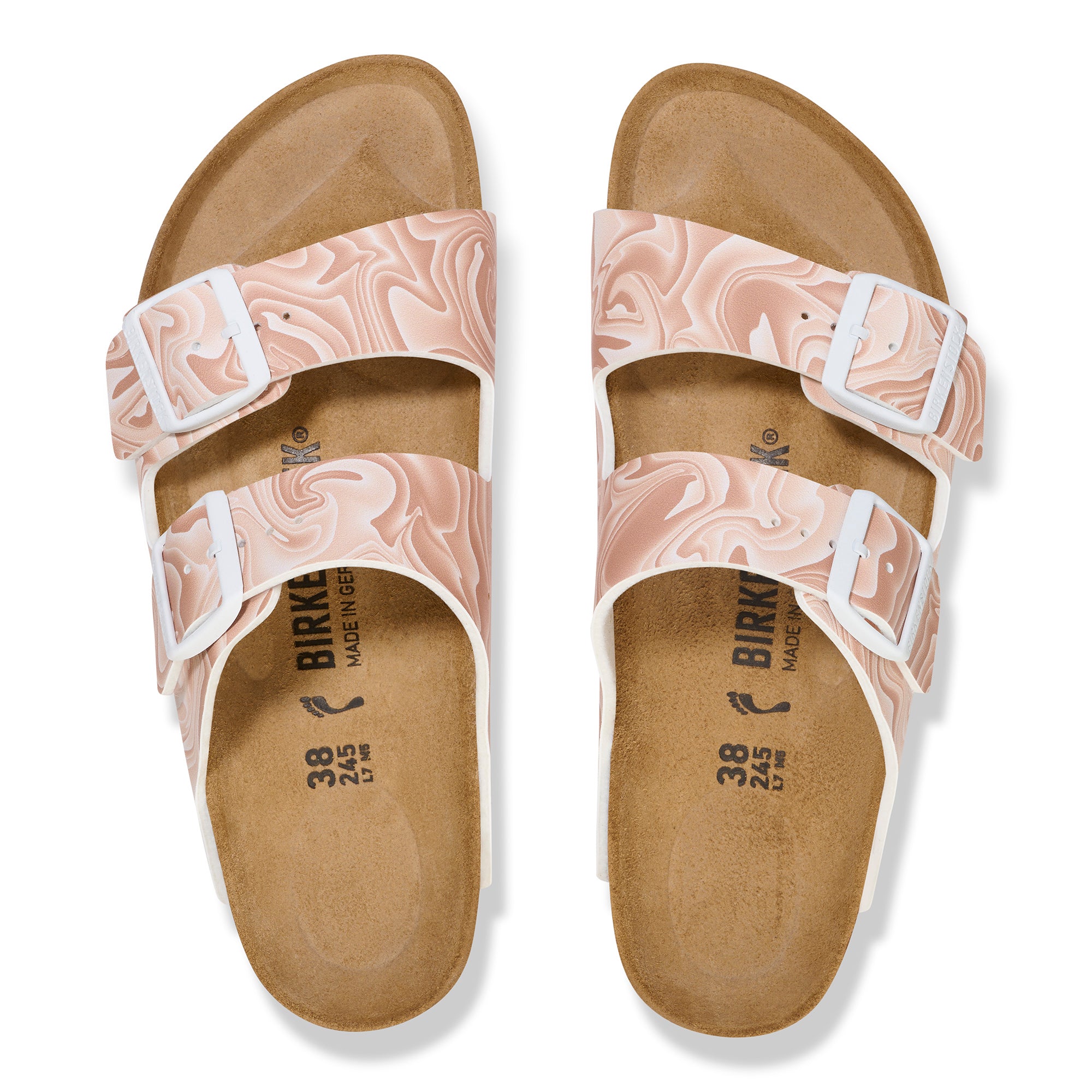 Birkenstock Arizona marble new beige Birko-Flor