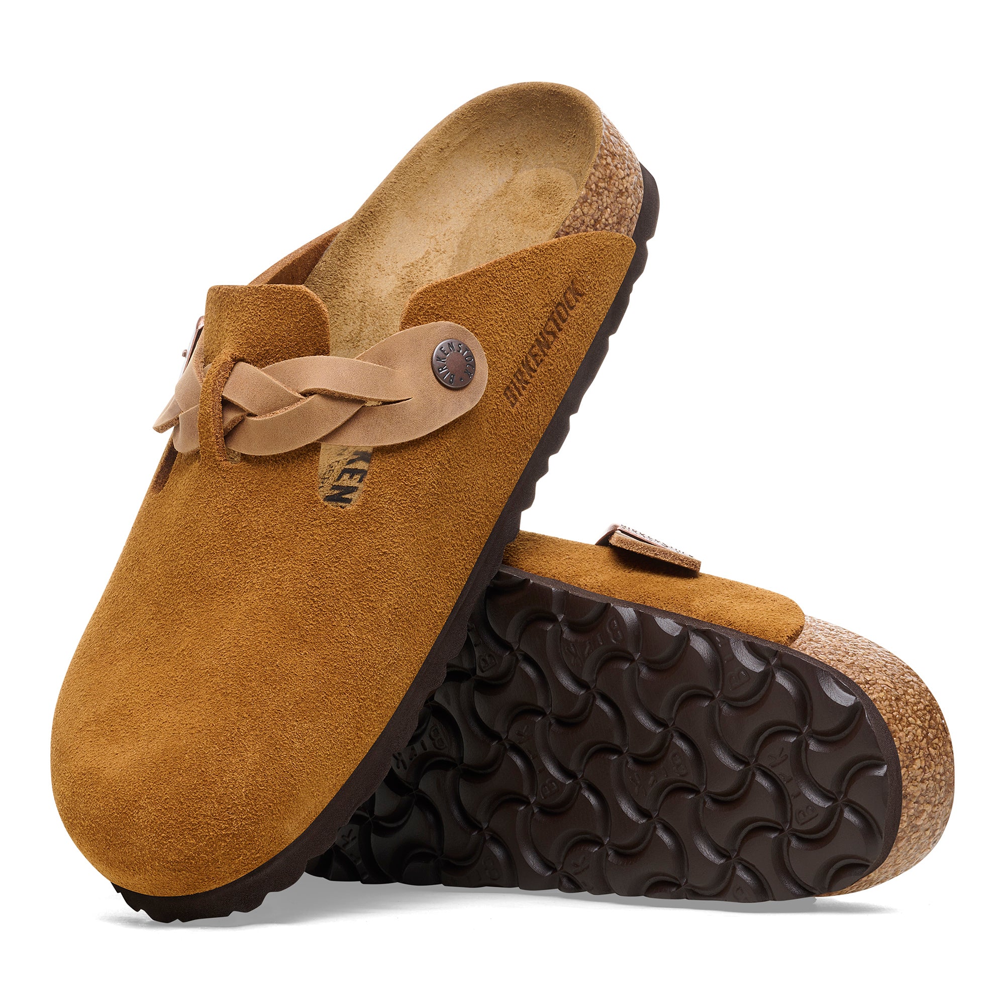 Birkenstock Boston Braid mink suede