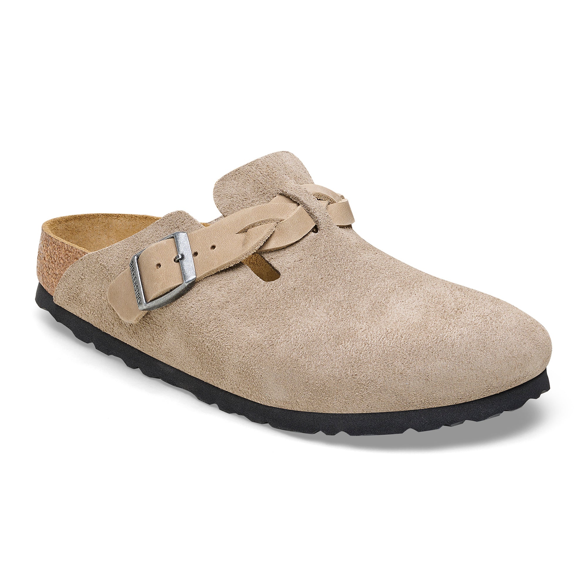 Birkenstock Boston Braid taupe suede