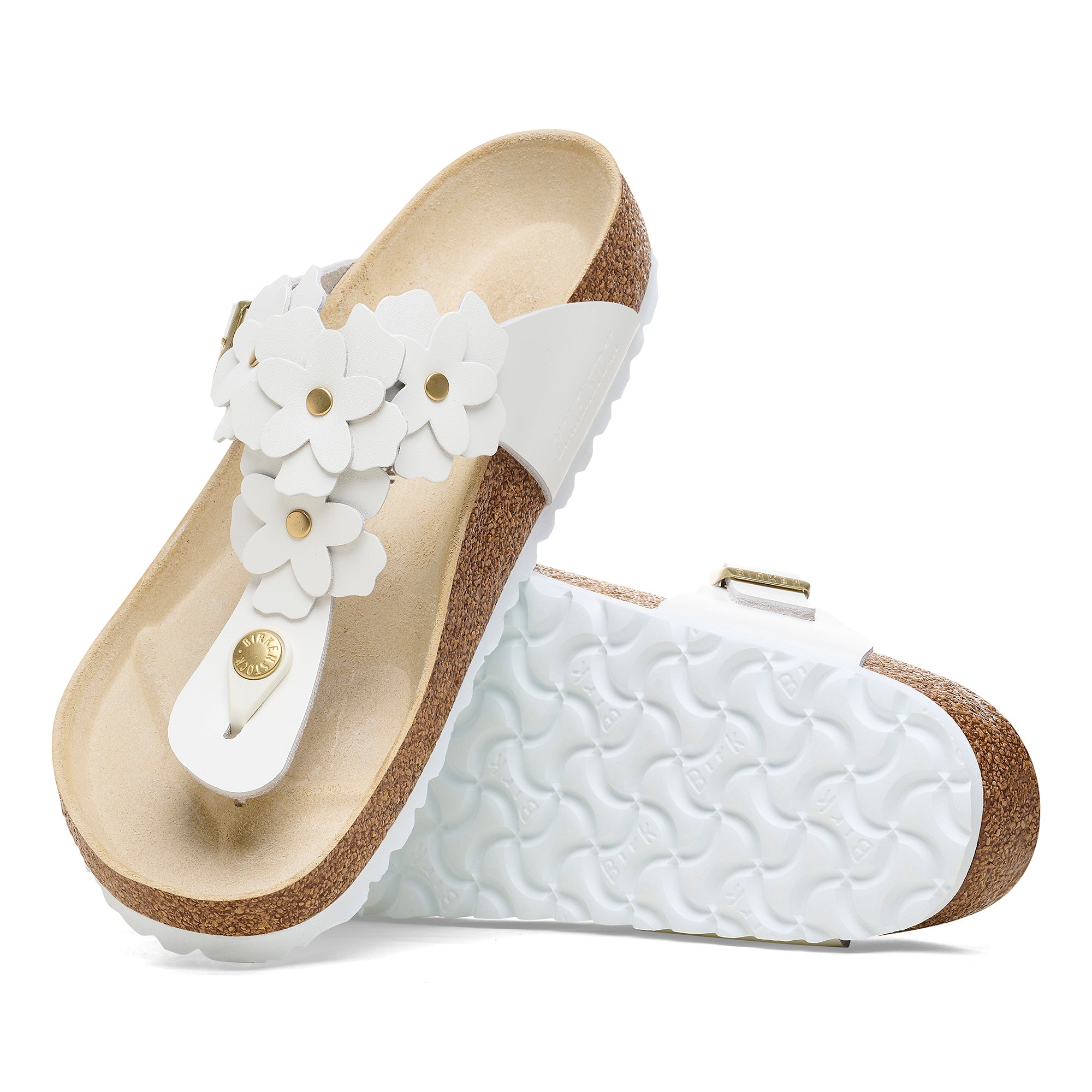 Birkenstock Limited Edition Gizeh Flowers white leather